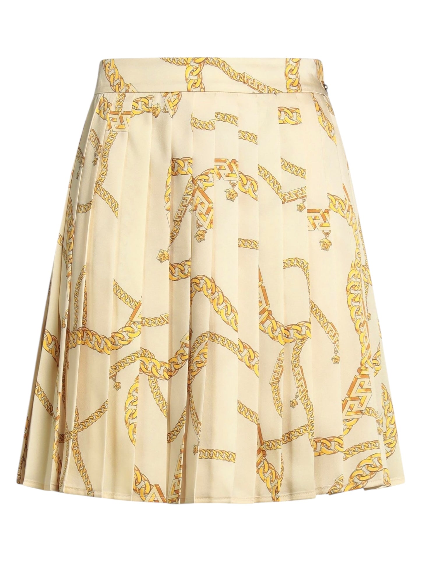 Gonna plissé VERSACE donna taglia 46 stampa catene oro
