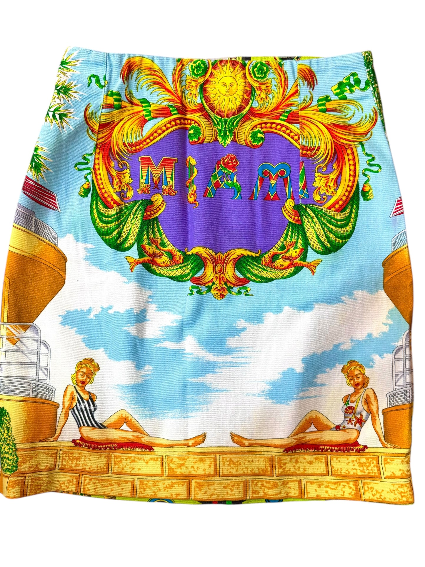 Gianni Versace Couture gonna vintage “Miami” South Beach Florida anni ‘90