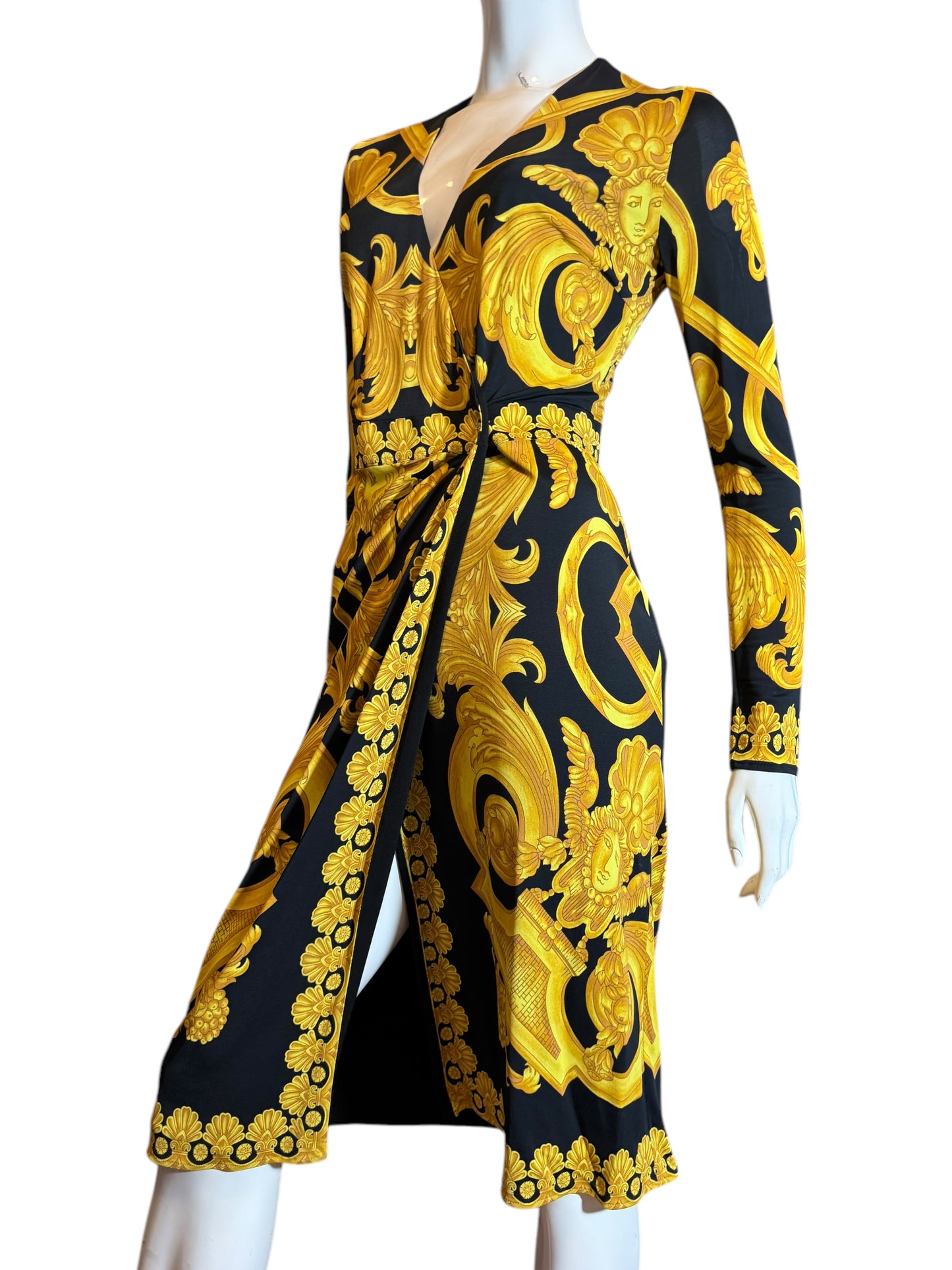 Abito Drappeggiato Heritage Print - Taglia 42