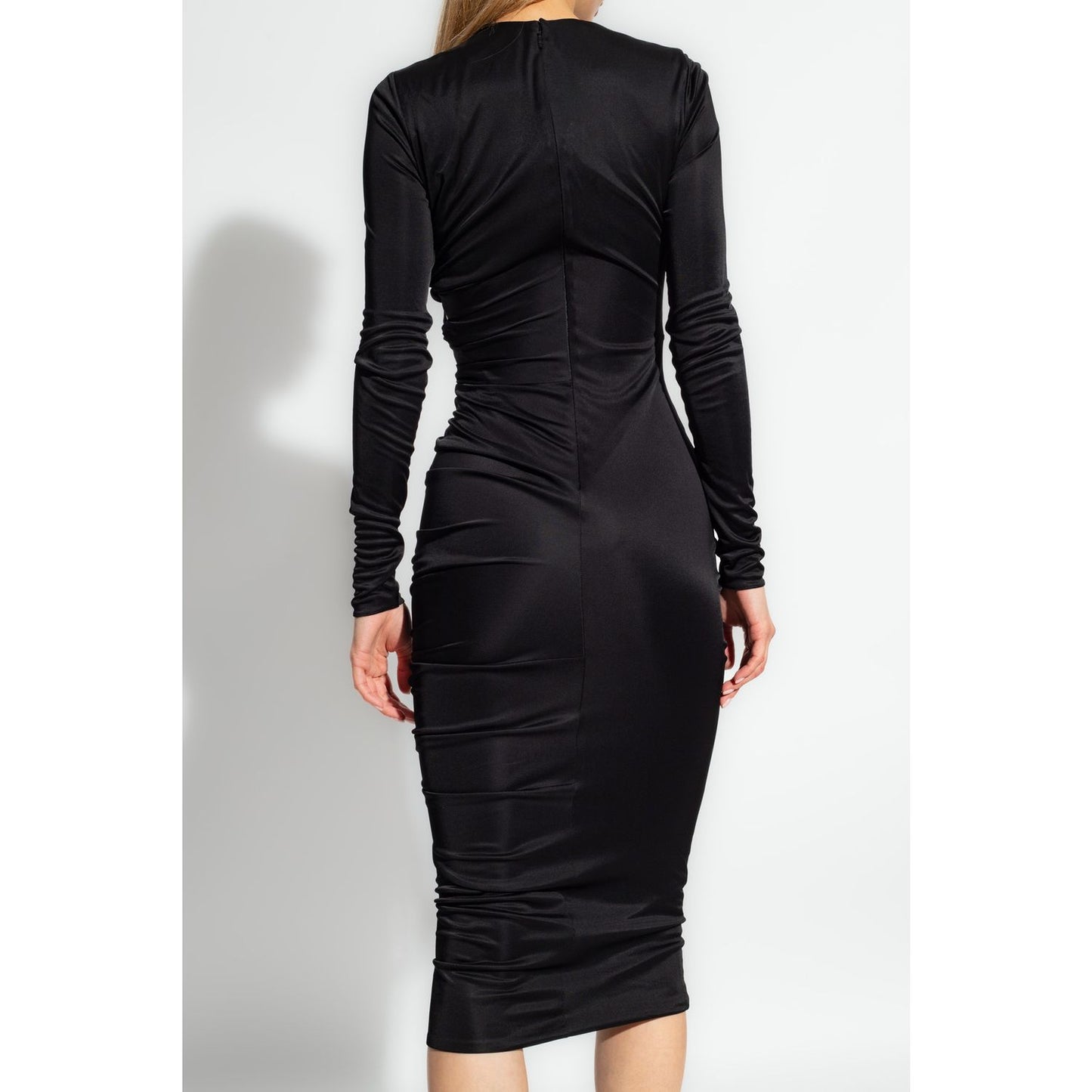 Versace x Dua Lipa Abito Nero Cut-Out in Viscosa - Taglia IT 38 - Made in Italy.