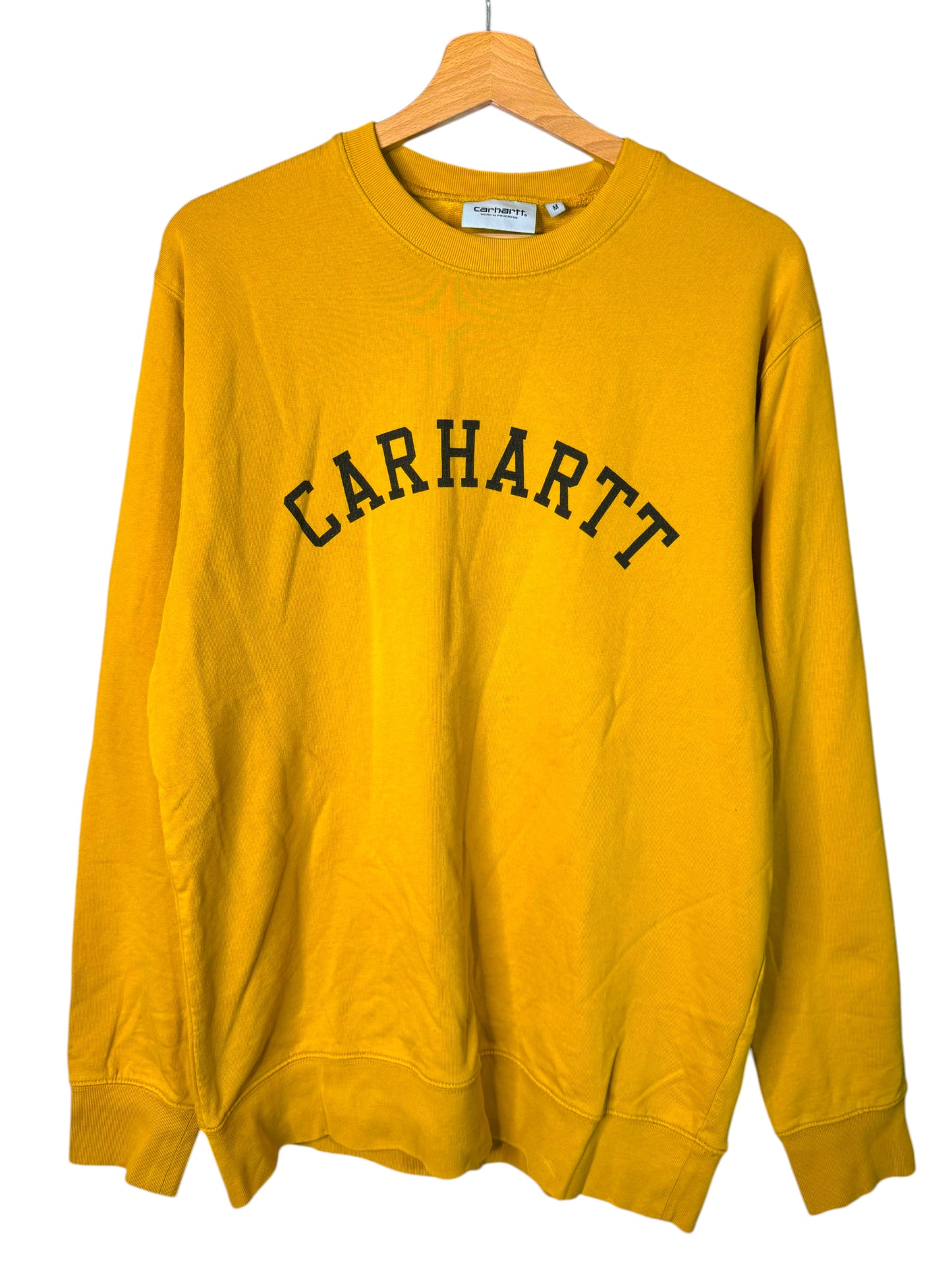 Felpa Carhartt WIP University Sweat gialla con logo frontale Taglia M