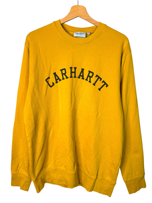 Felpa Carhartt WIP University Sweat gialla con logo frontale Taglia M