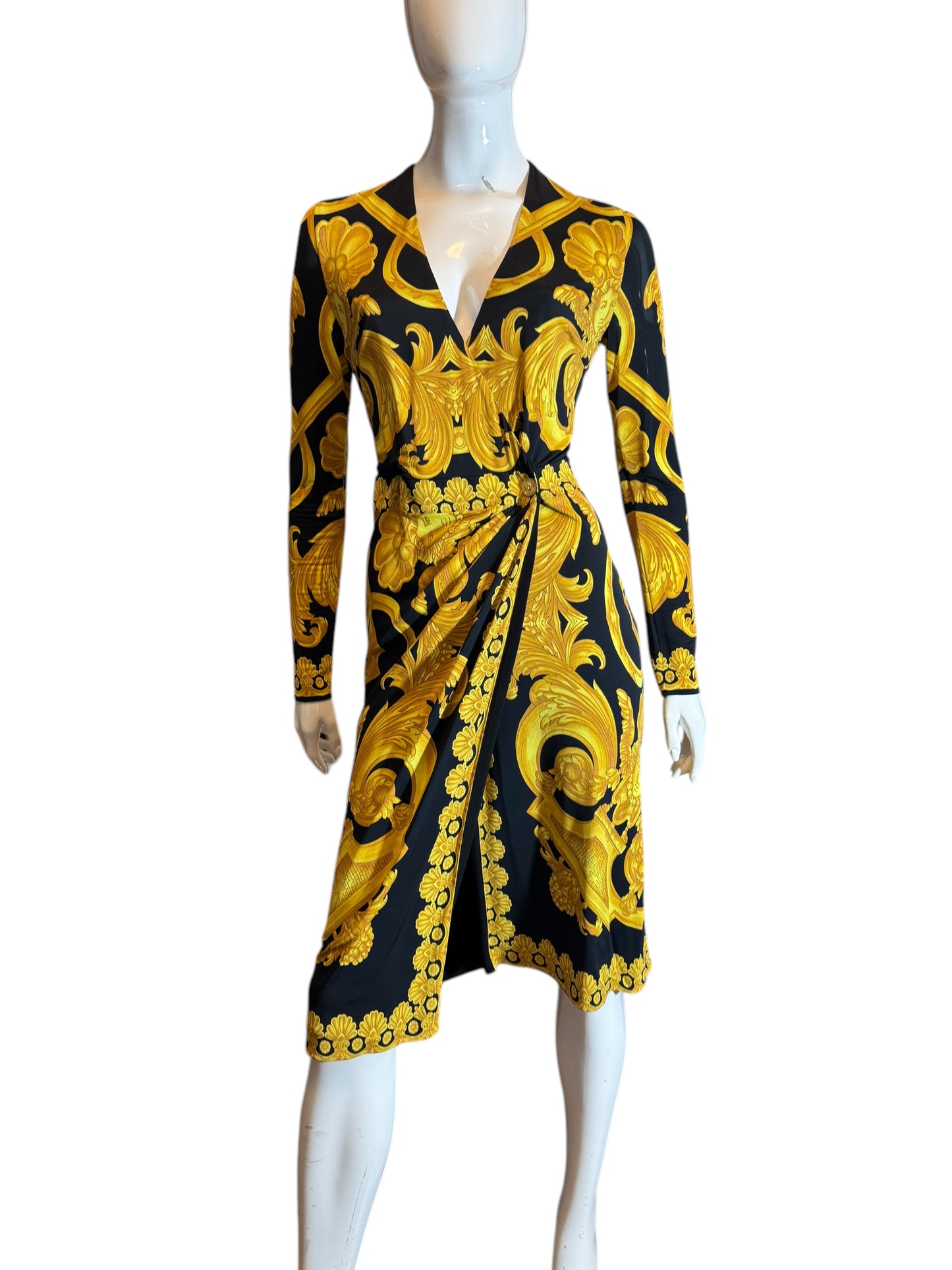 Abito Drappeggiato Heritage Print - Taglia 42