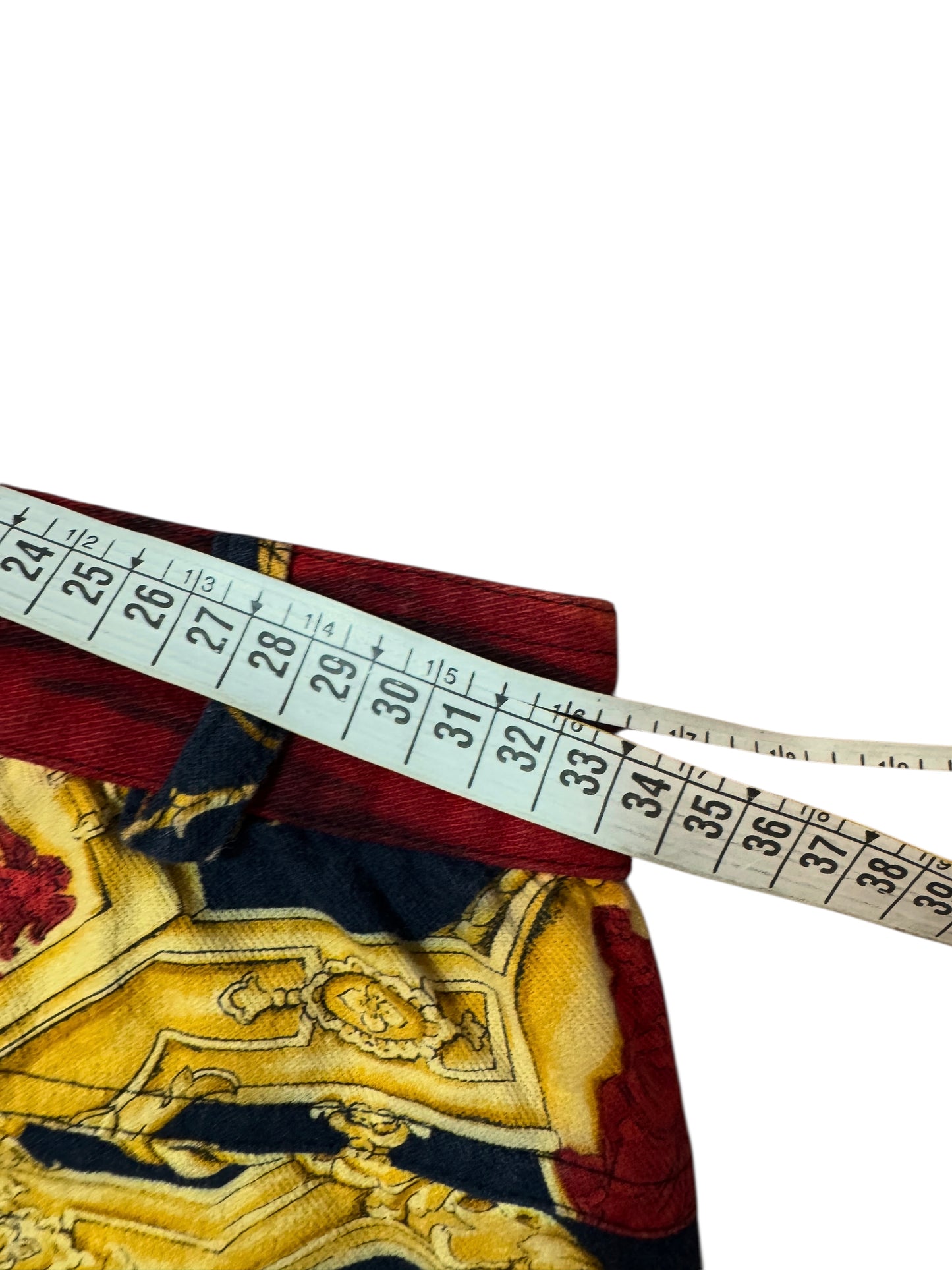 Pantaloni vintage Gianni Versace “Istante” tg 44 stampa barocca e animalier