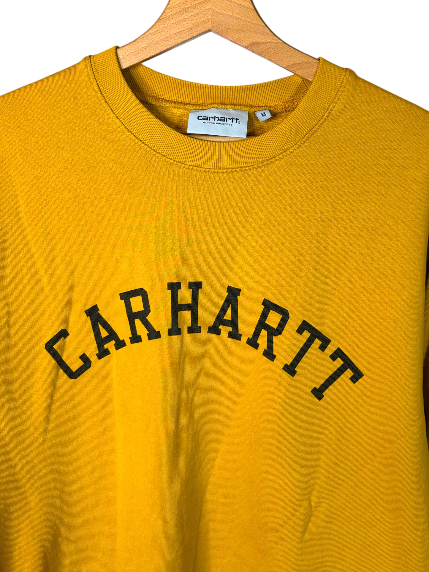 Felpa Carhartt WIP University Sweat gialla con logo frontale Taglia M