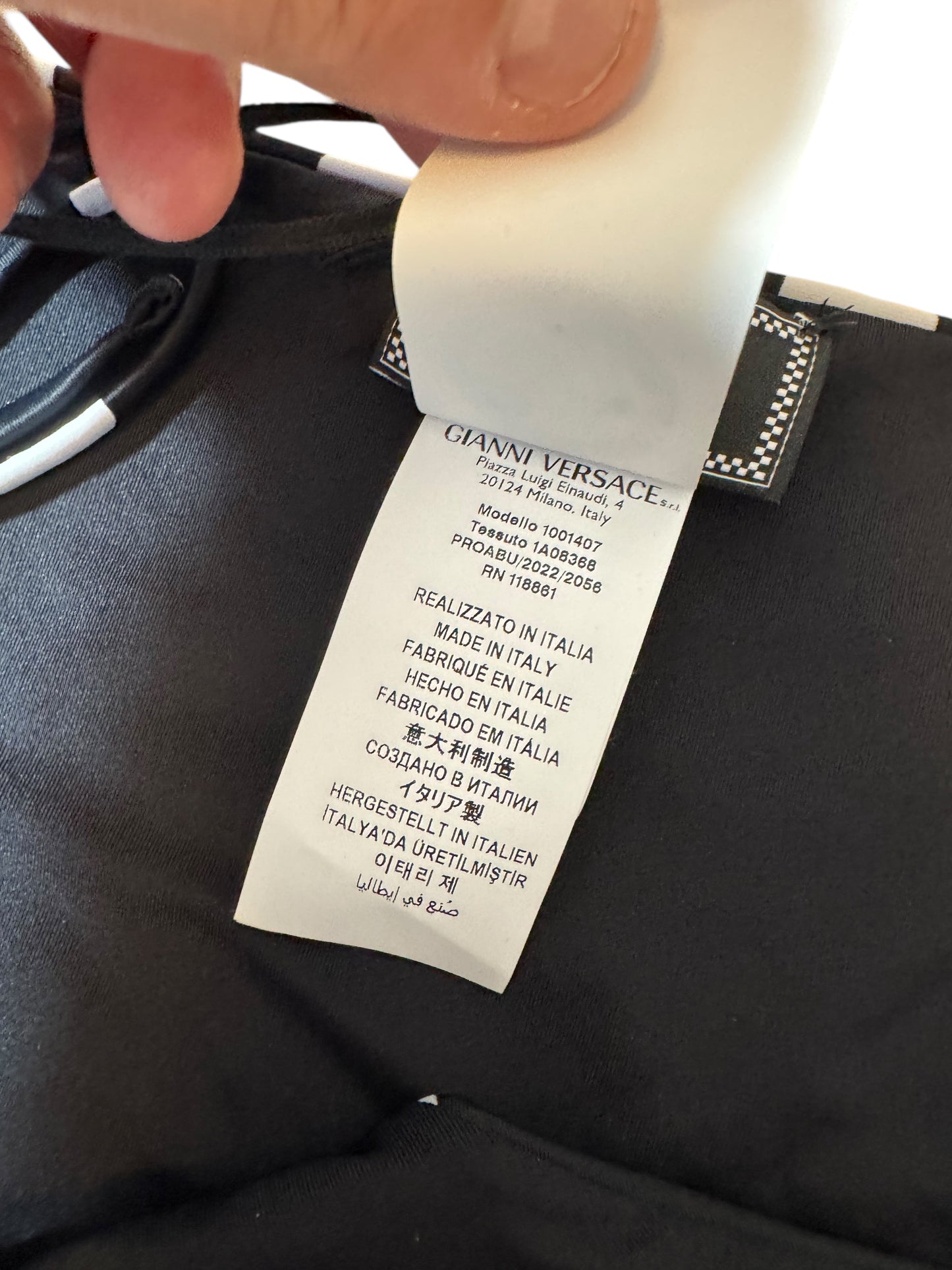 Slip Bikini Versace x Dua Lipa – Taglia 4 – Nero Pois – Nuovo con Etichette