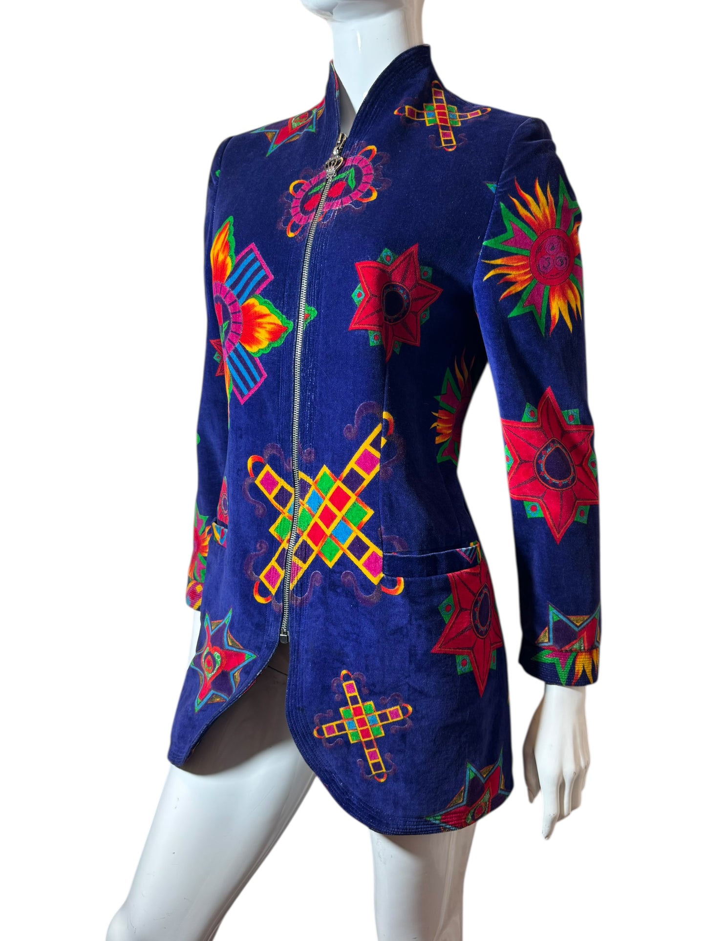 Gianni Versace Versus Giacca Donna Vintage - Velluto Blu - Made in Italy