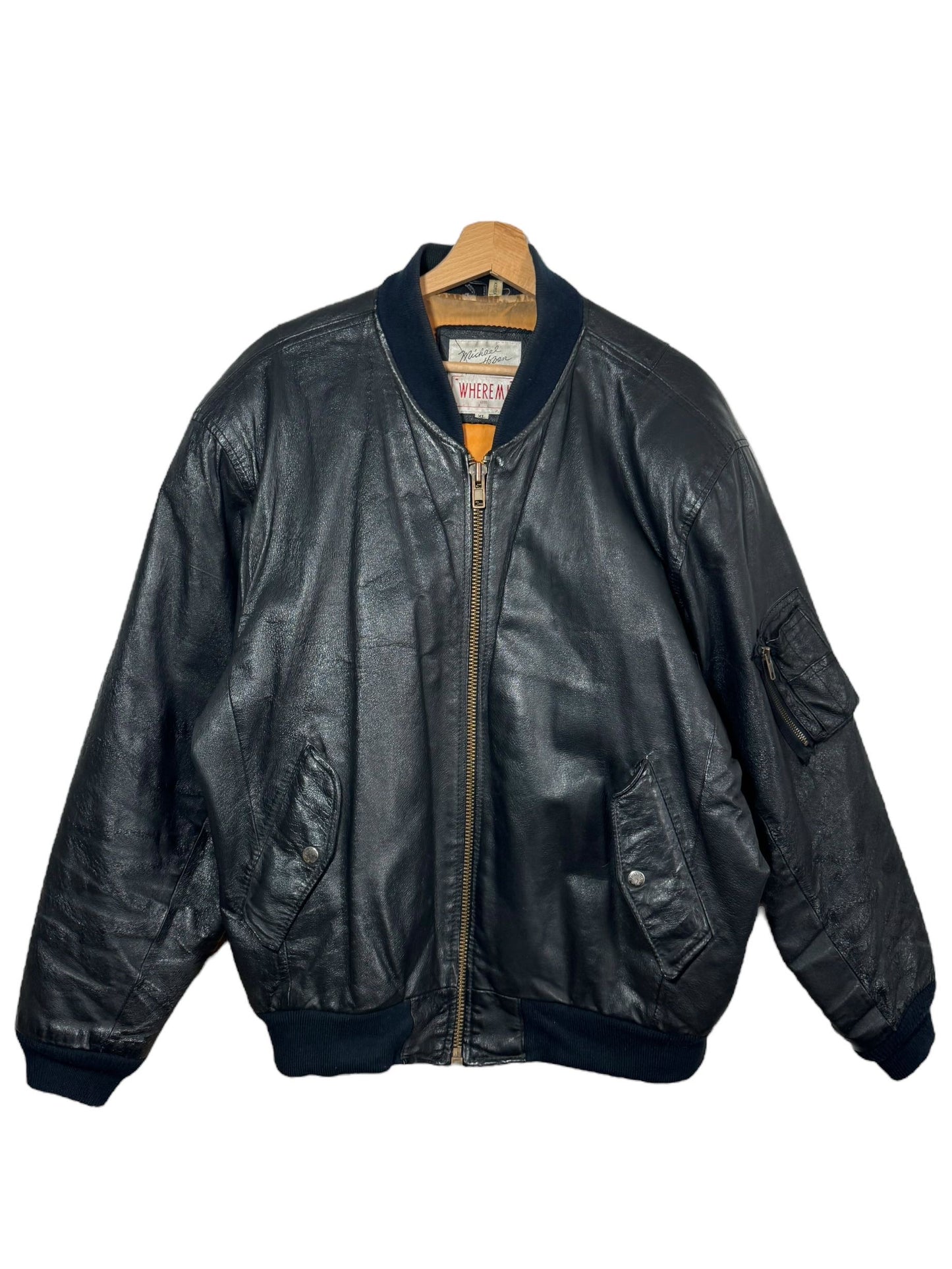 Giacca in pelle vintage Michael Hoban (XL)