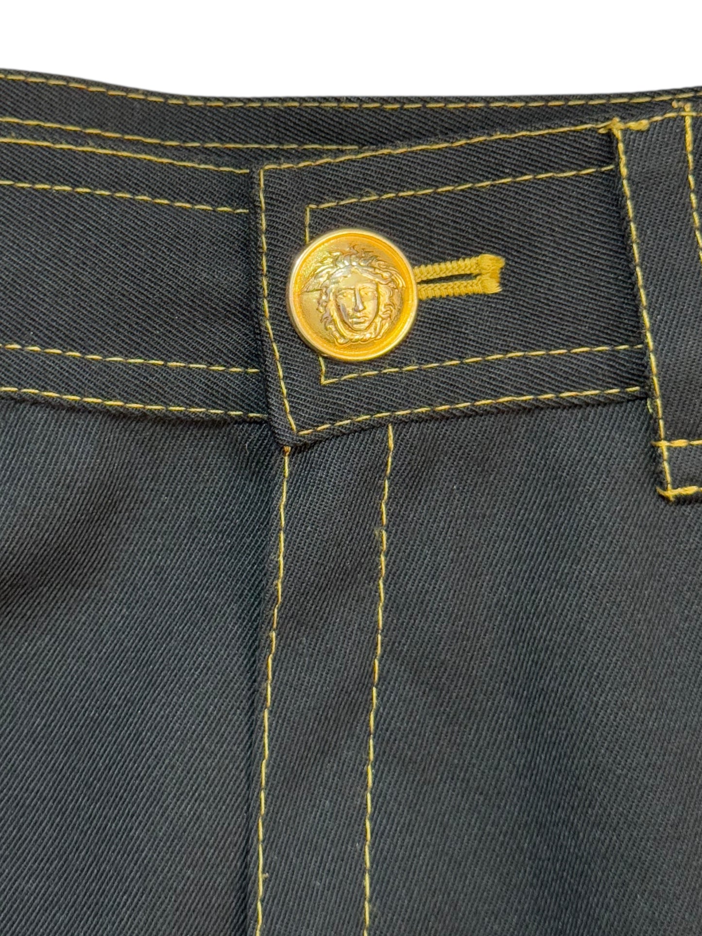 Gonna Vintage Gianni Versace Prima Linea Nera – Bottoni Medusa Oro – Made in Italy