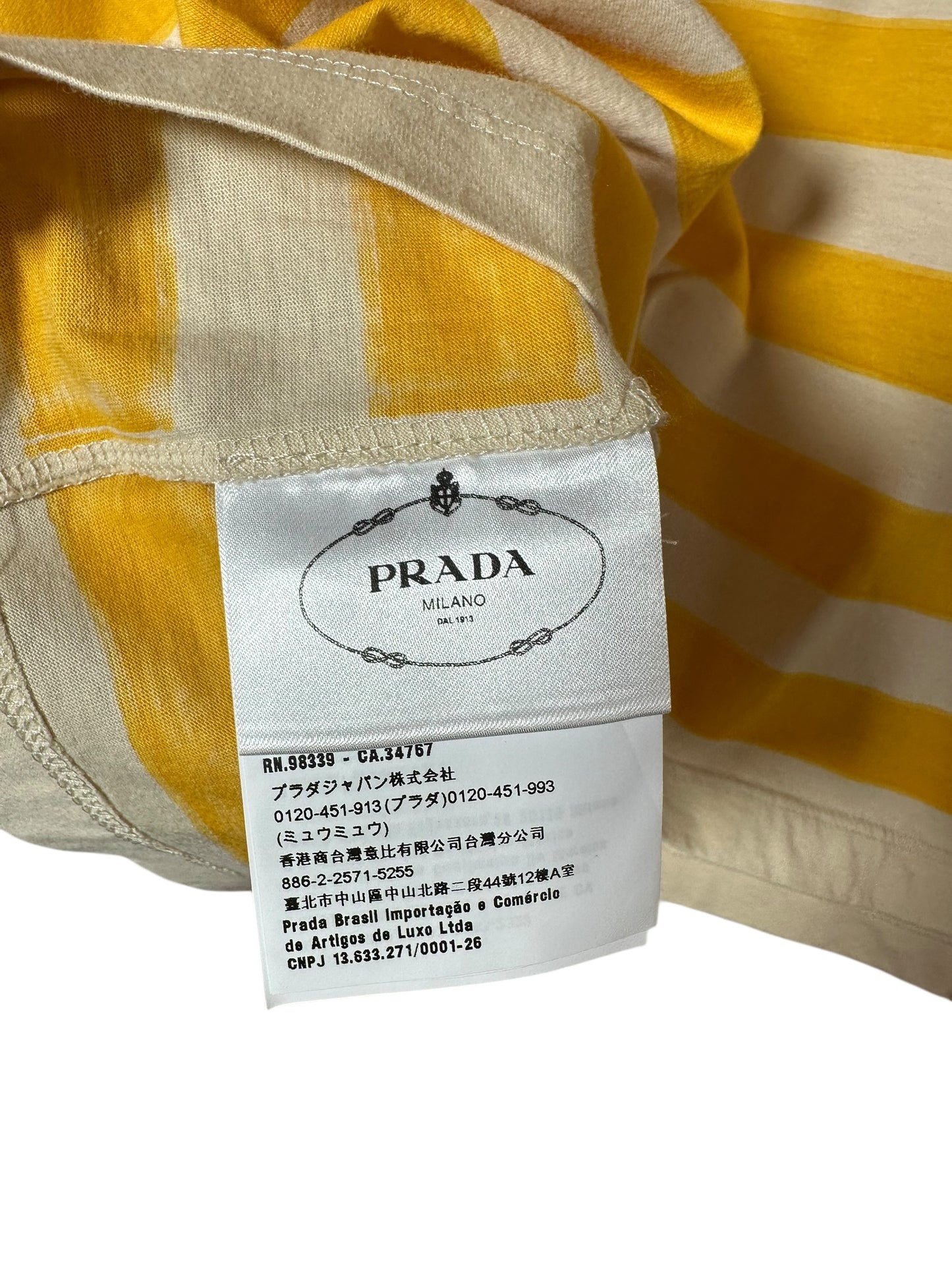 Prada t-shirt crop a righe (M)