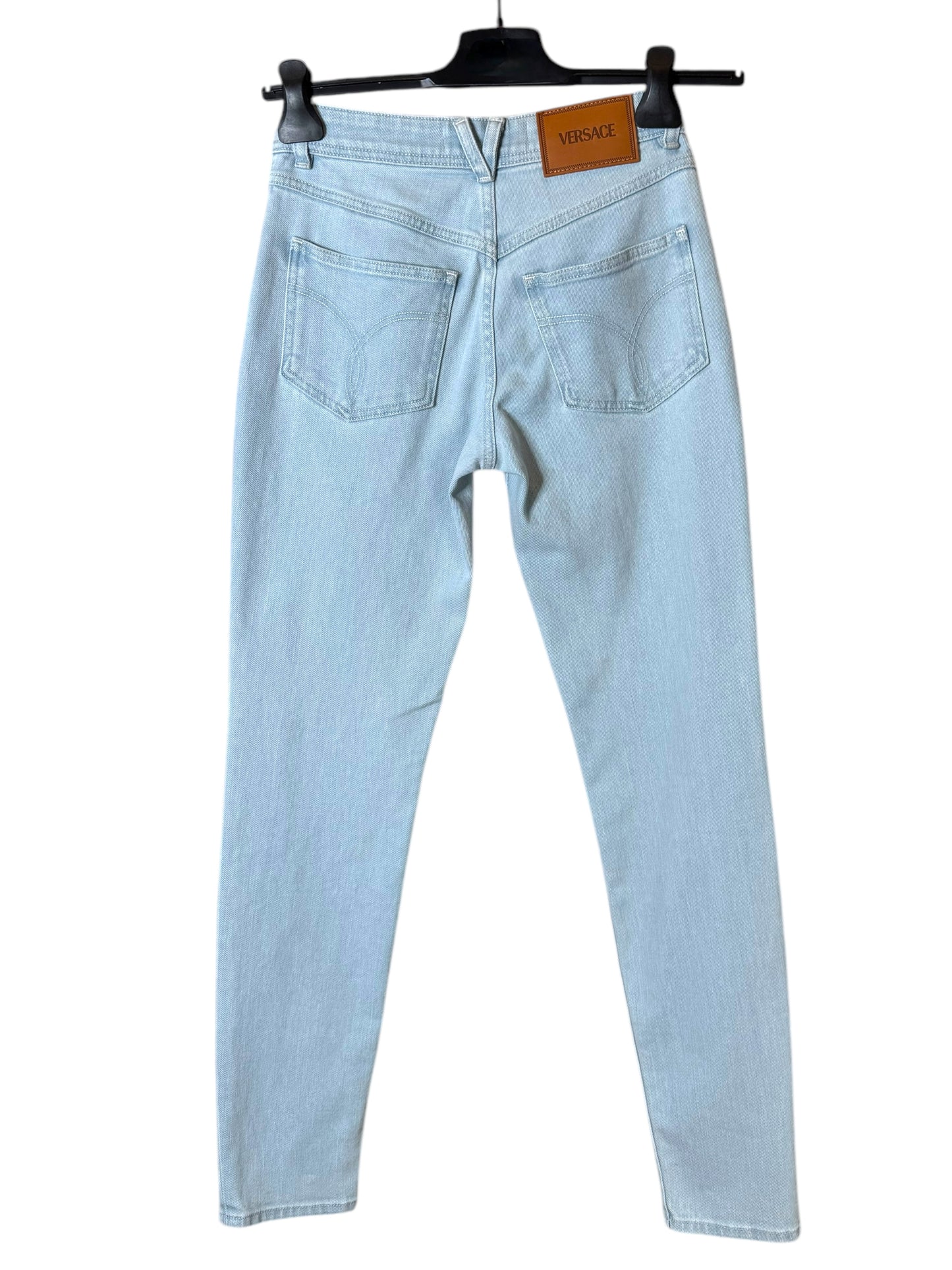 Jeans donna VERSACE skinny celeste