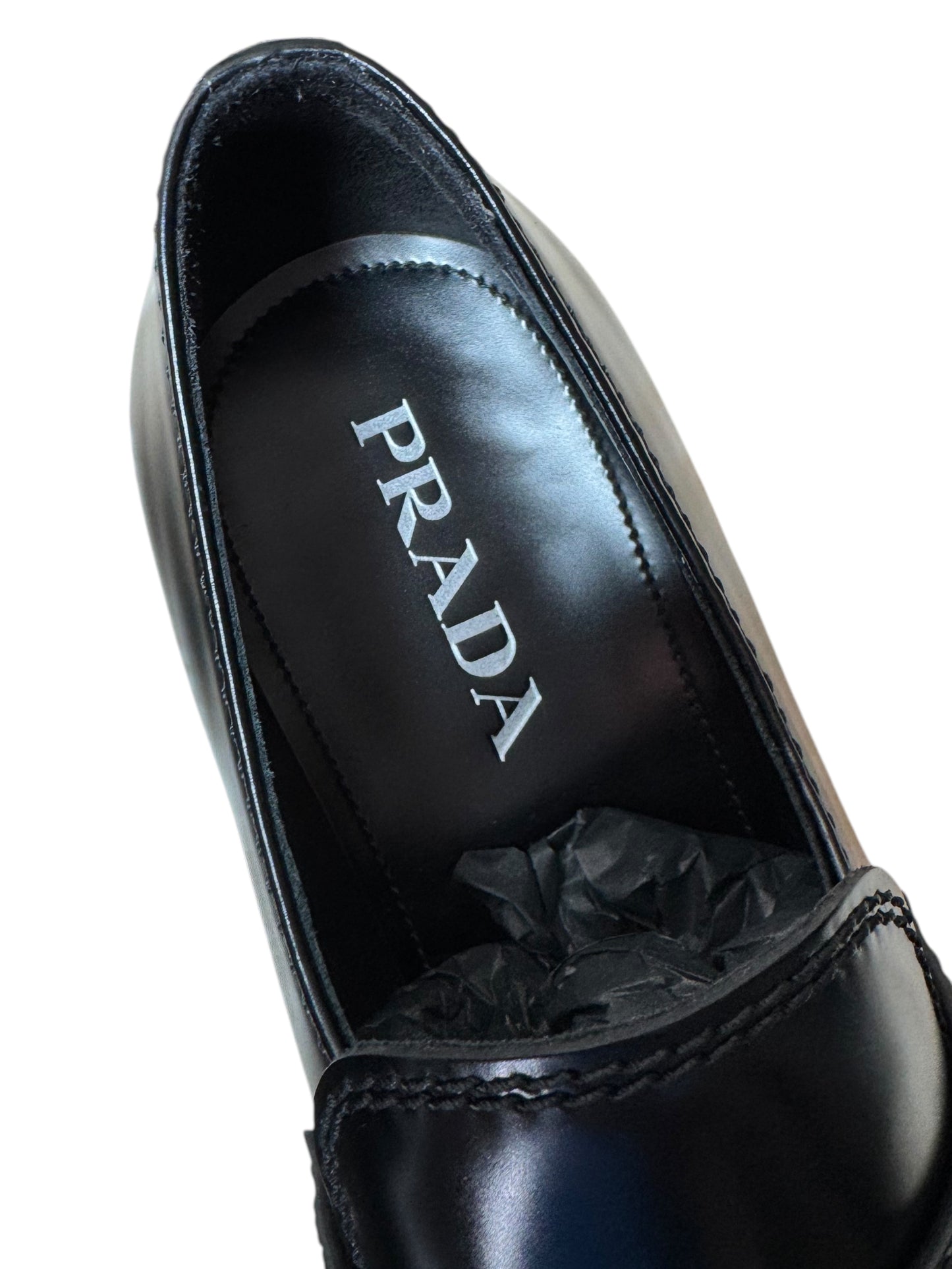 Mocassini Prada Monolith in pelle nera – Taglia 43