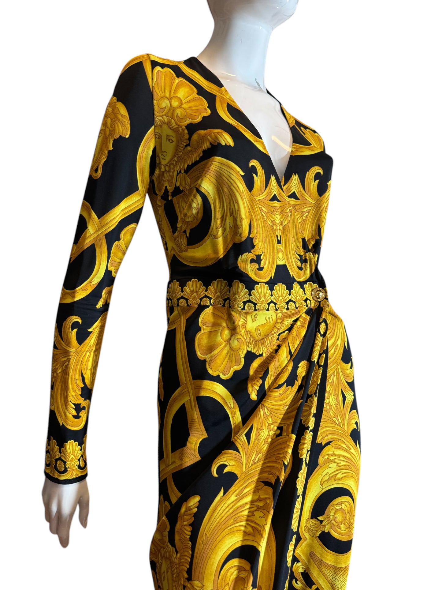 Abito Drappeggiato Heritage Print - Taglia 42