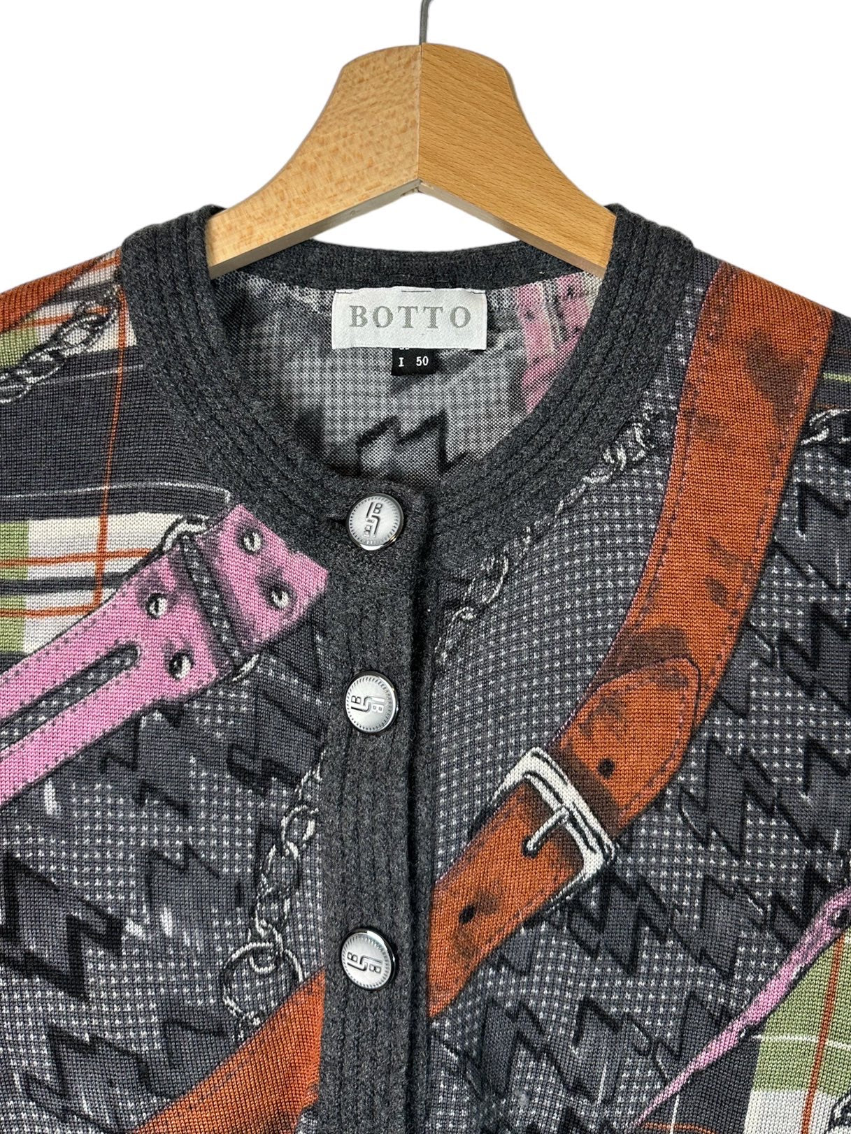 Cardigan vintage stampato (L)