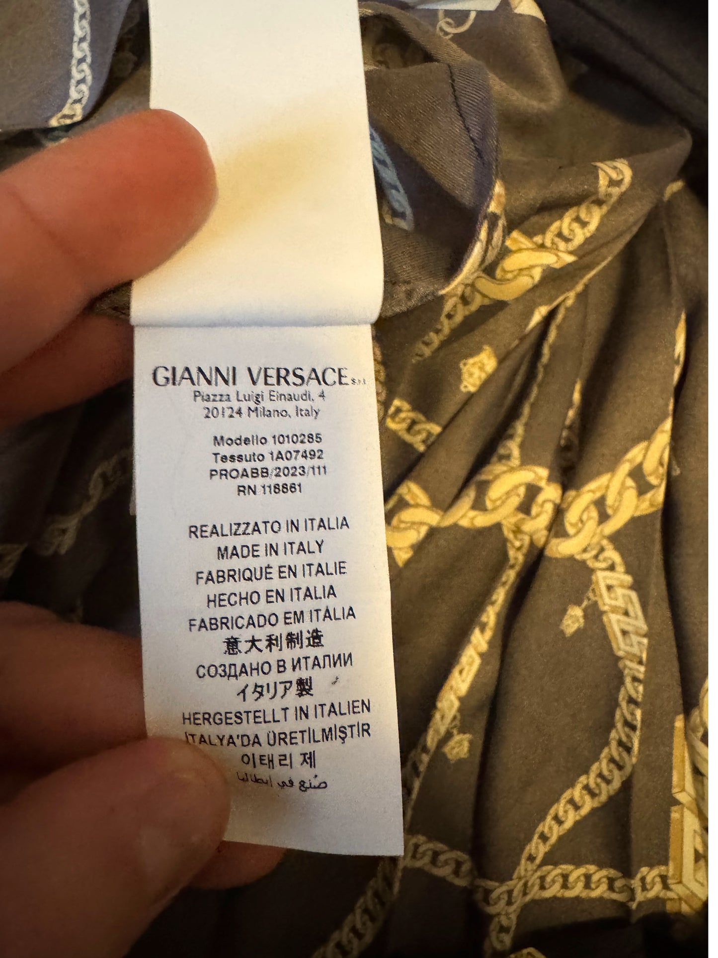 Gonna Plissé Versace Originale Taglia 38 - Motivo Catene Oro - Made in Italy