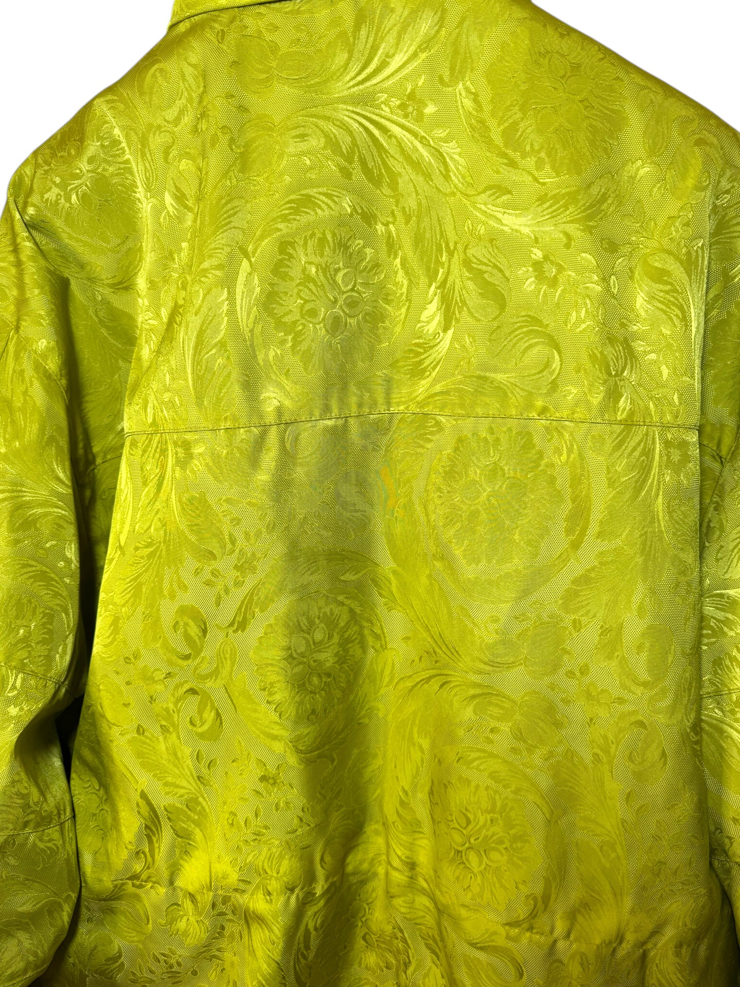 Giacca Versace Milano gialla con motivo Barocco tono su tono – Taglia 48