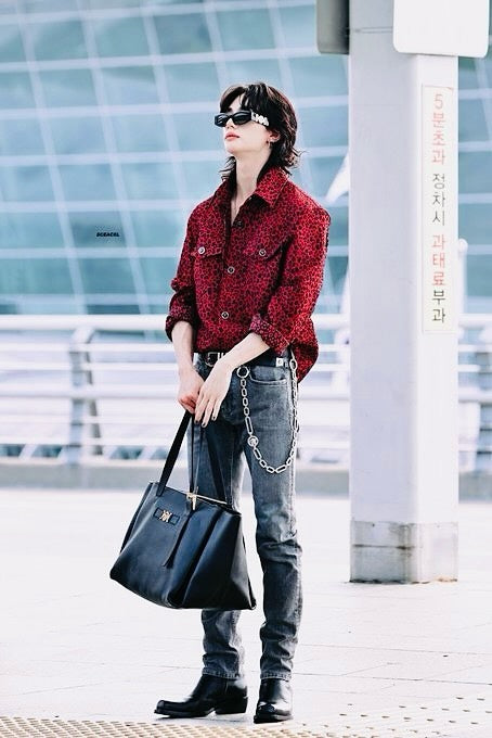 Giacca camicia Versace leopardata rosso/nero in cotone jacquard