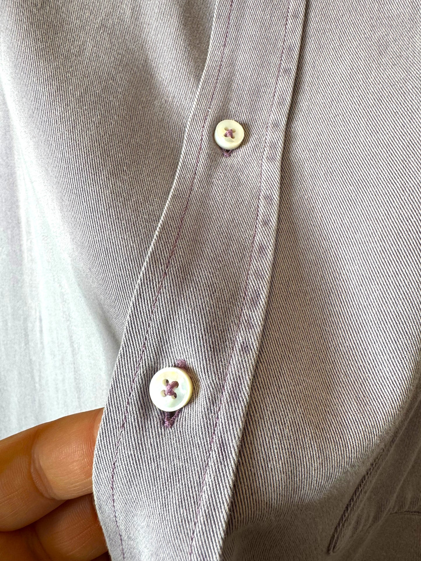 Loro Piana Camicia Uomo Cotone Soft Grigio L/XL – Bottoni Madreperla