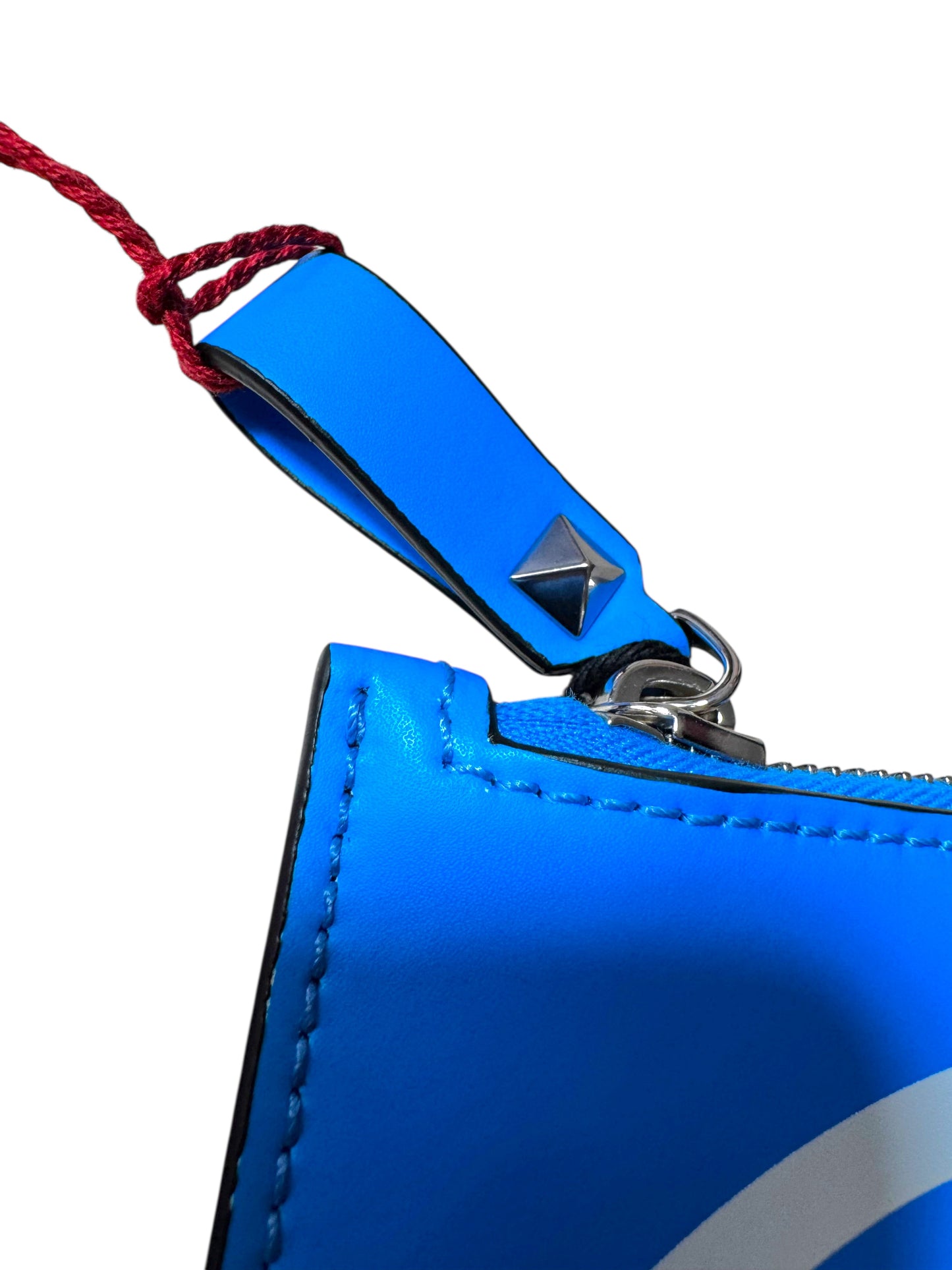 Valentino Garavani pouch VLogo blu in pelle - nuova