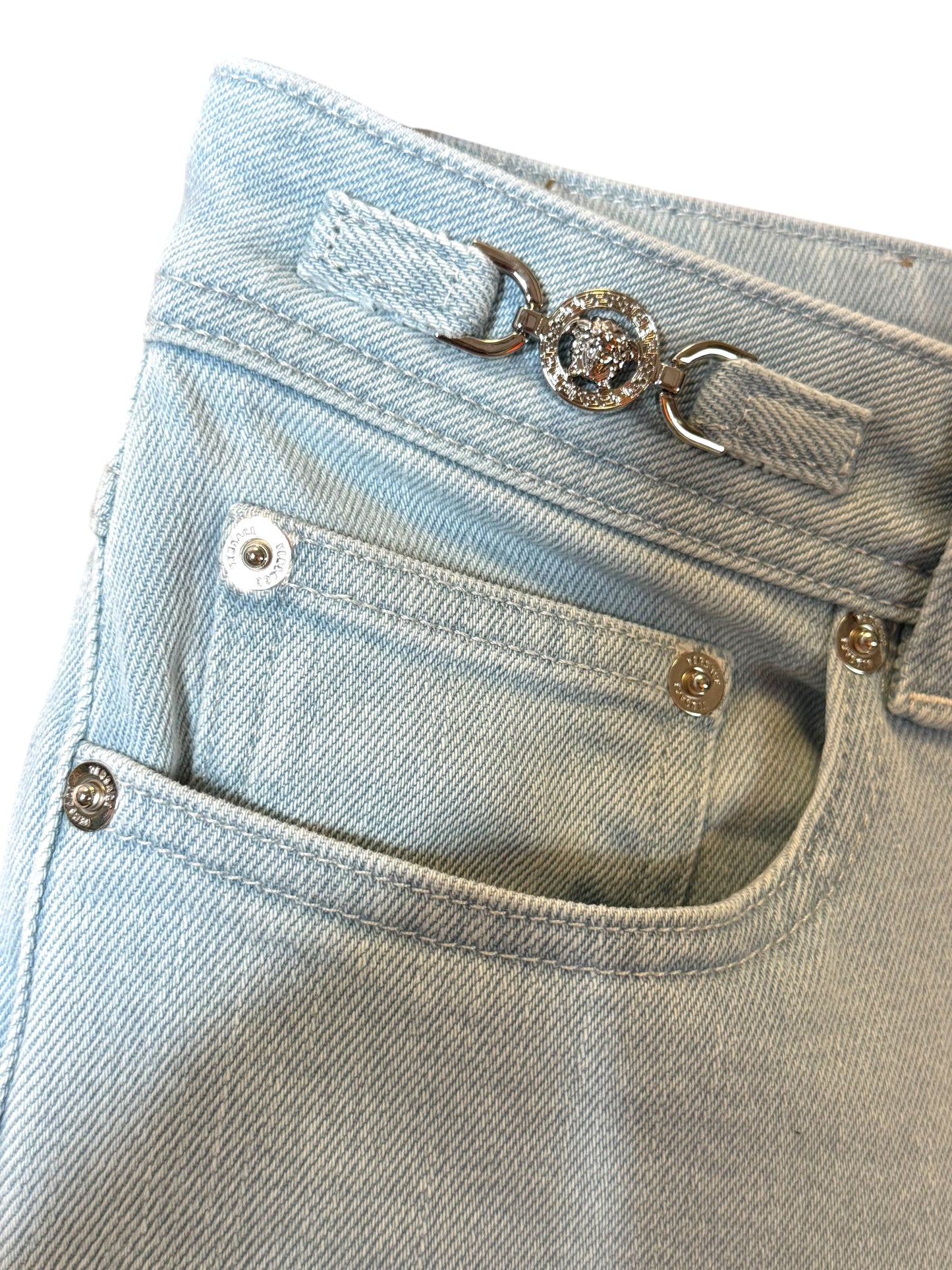 Jeans donna VERSACE skinny celeste