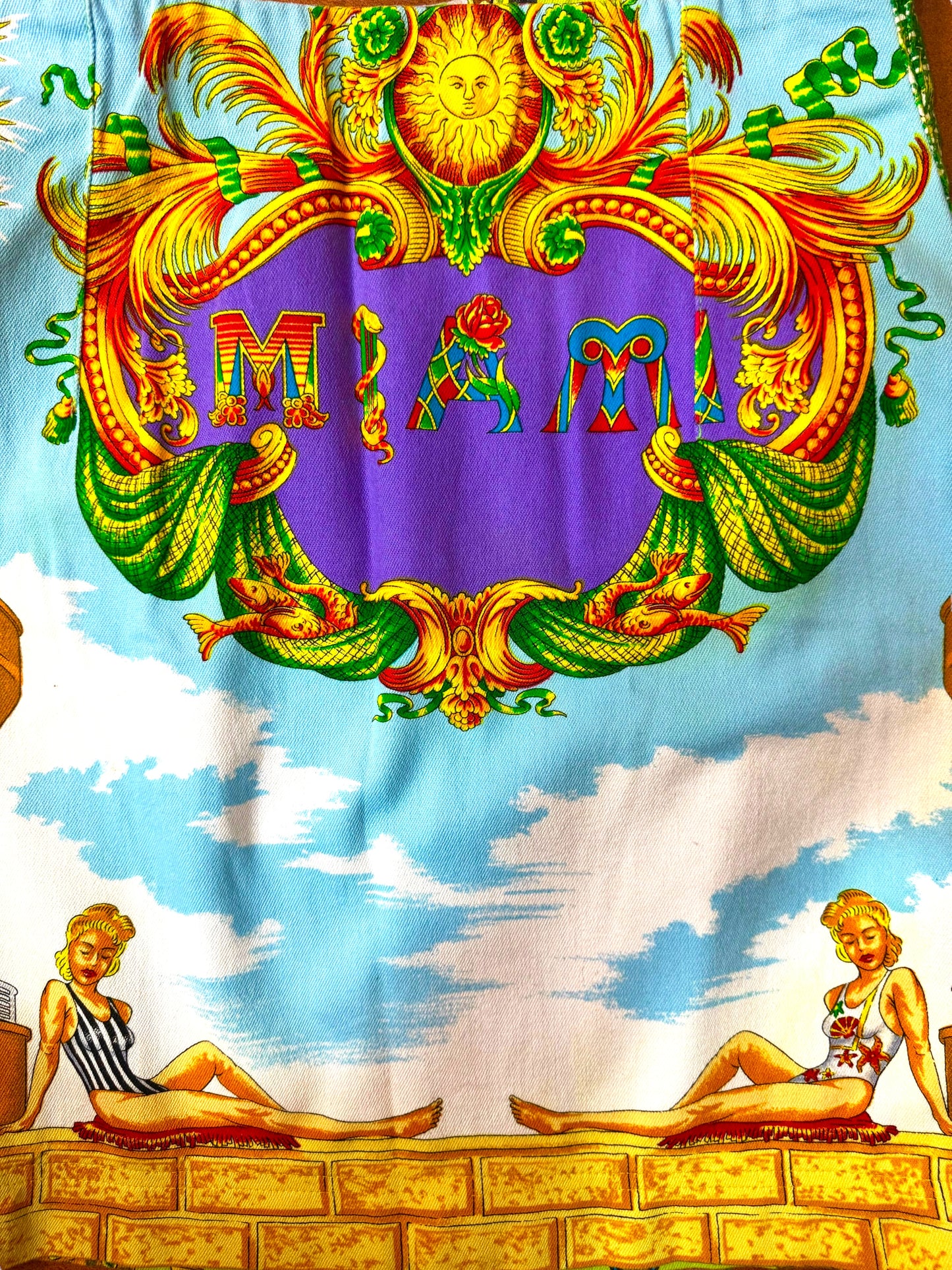 Gianni Versace Couture gonna vintage “Miami” South Beach Florida anni ‘90