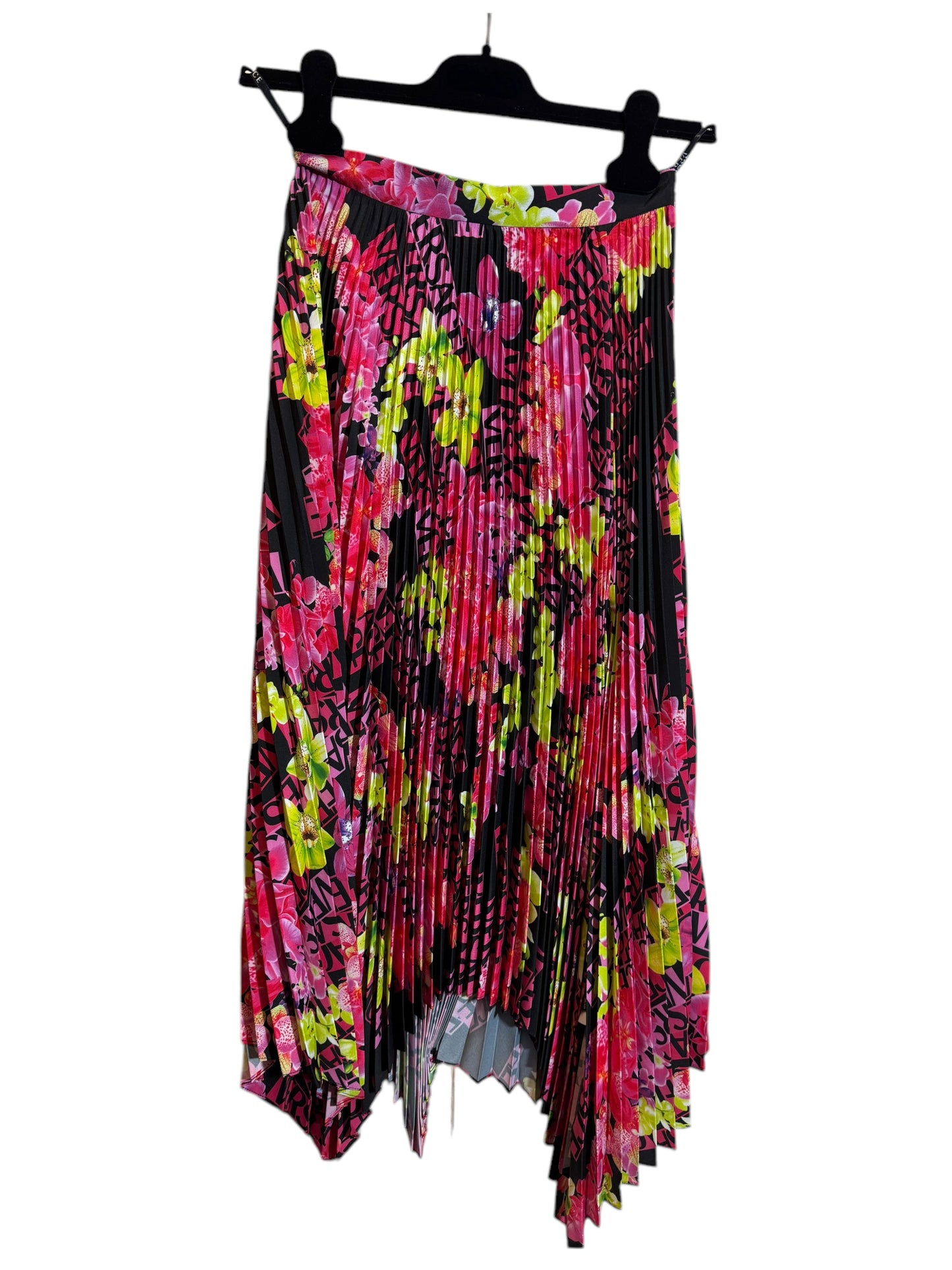 Versace Gonna Plissettata Asimmetrica Floreale