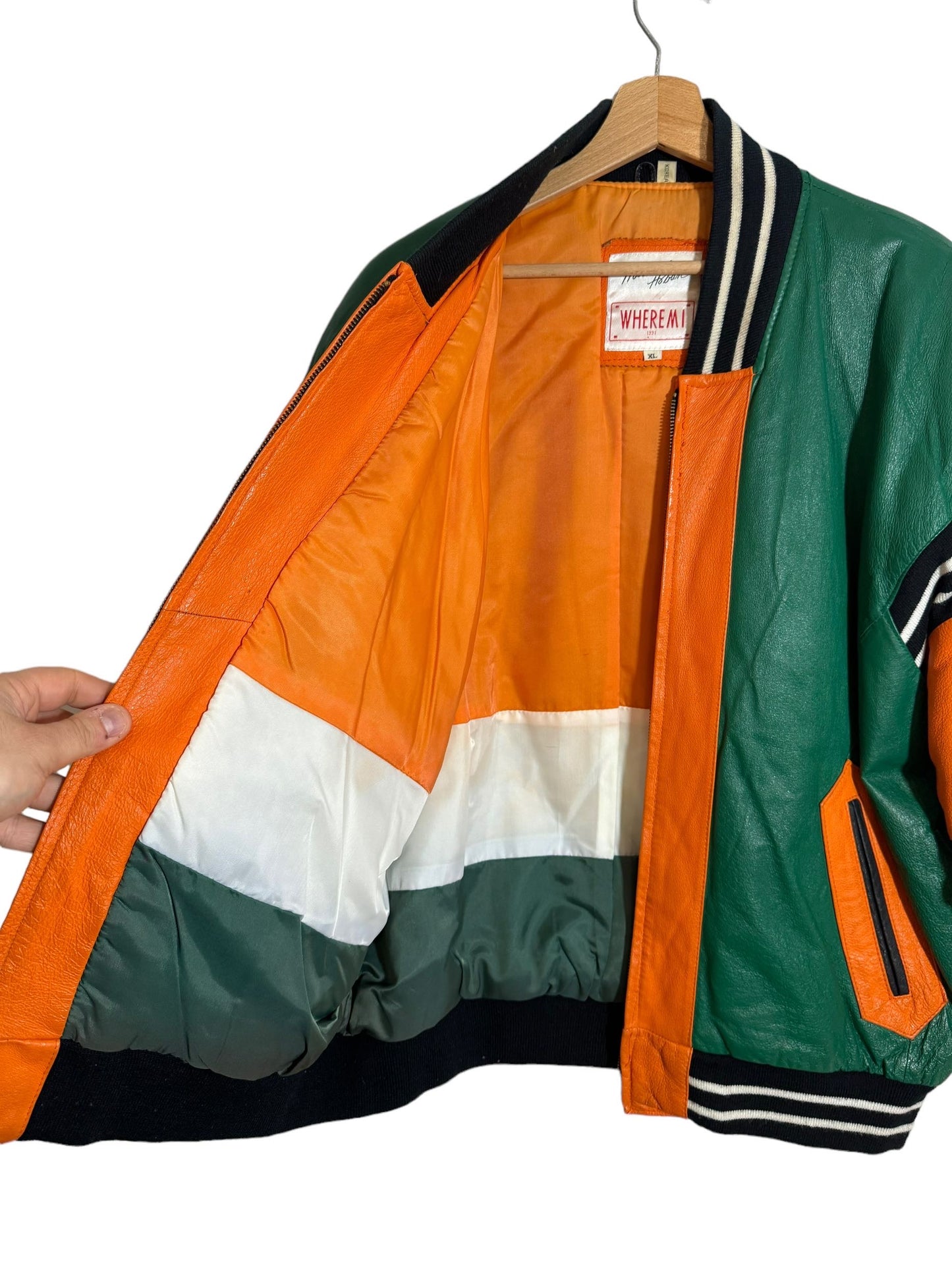 Giacca in pelle vintage Michael Hoban (XL)