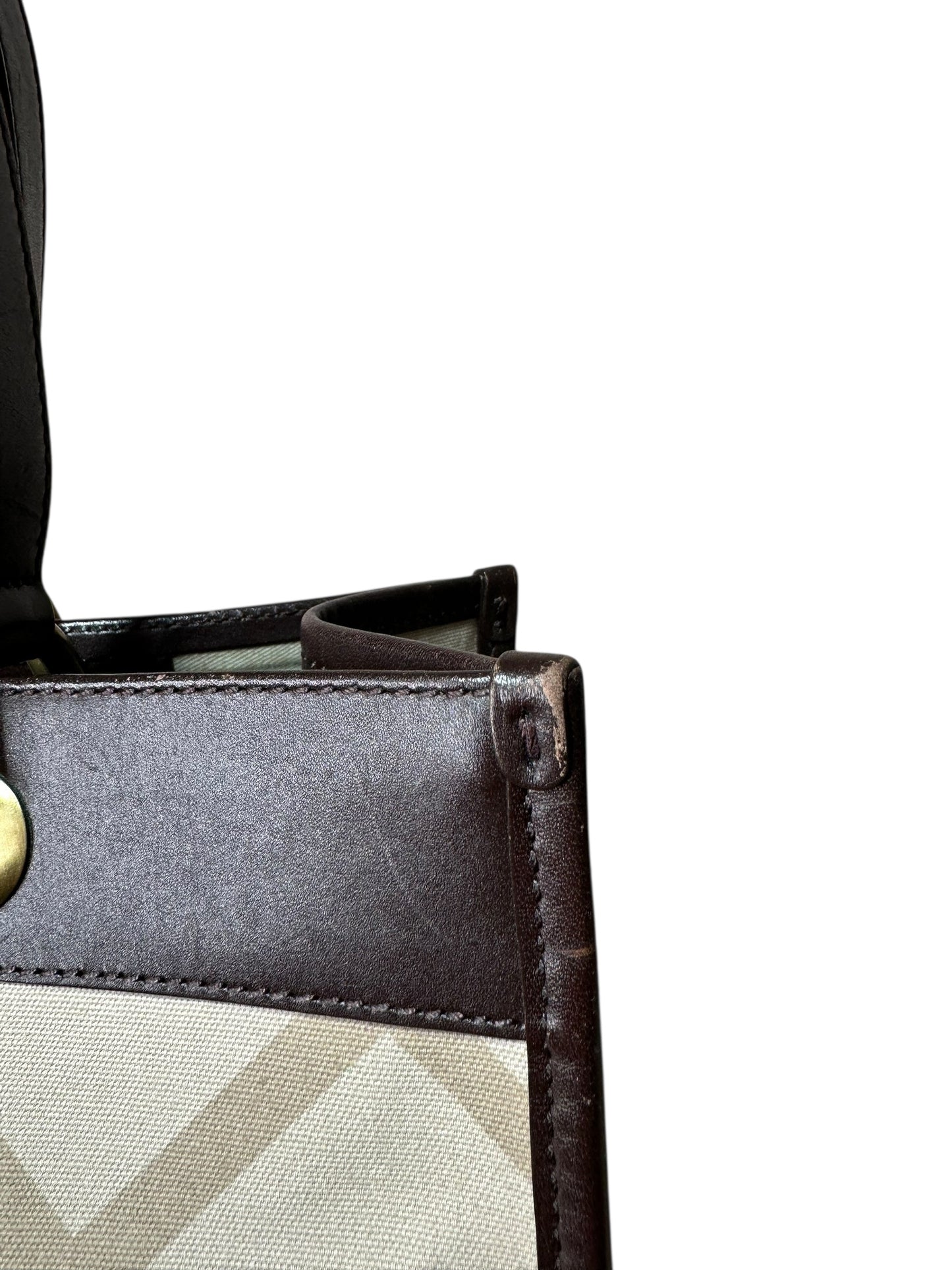 Burberry borsa vintage in tela e pelle
