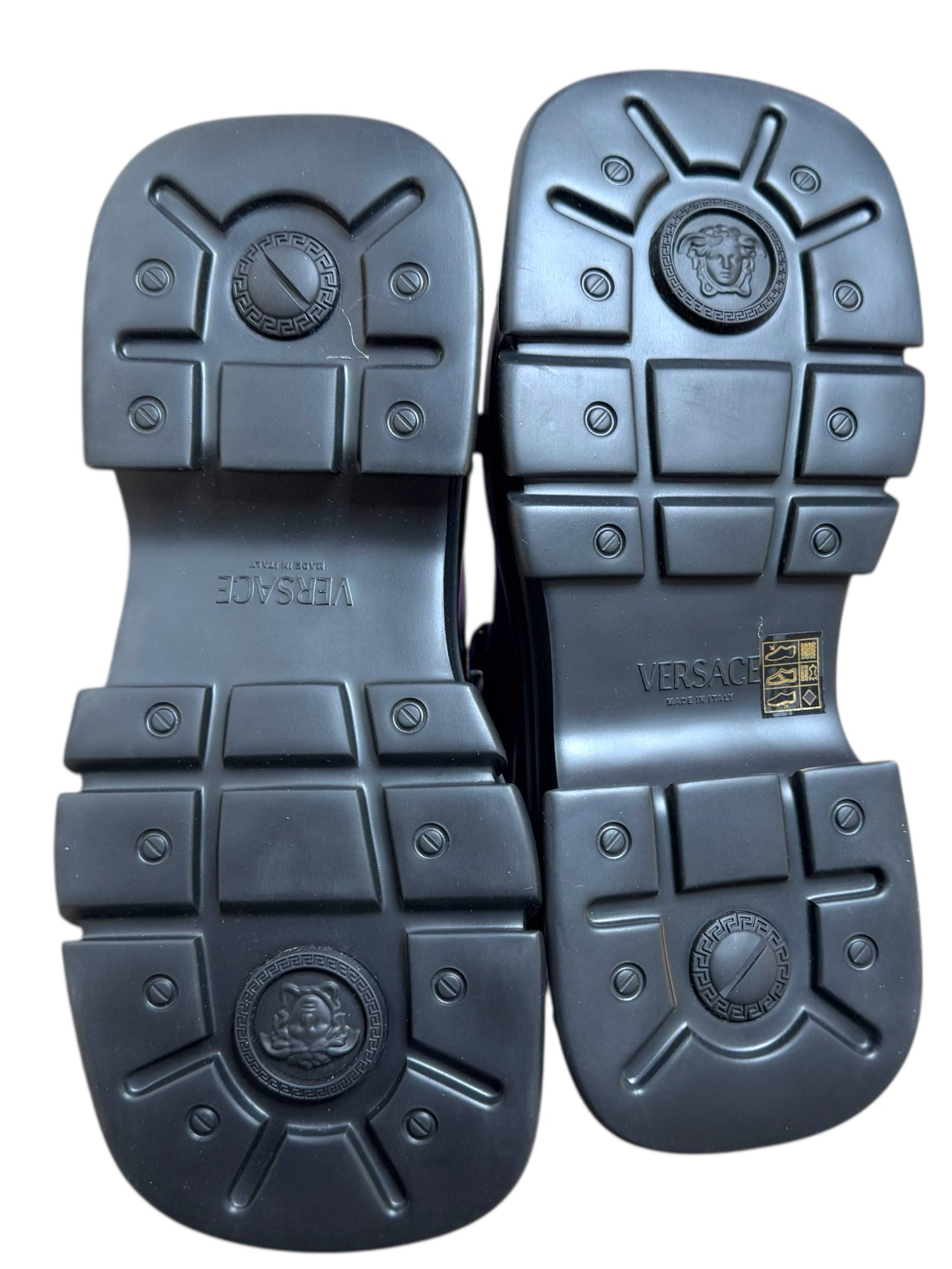 Versace Sandali Platform Viola Satinati Medusa - Taglia 40