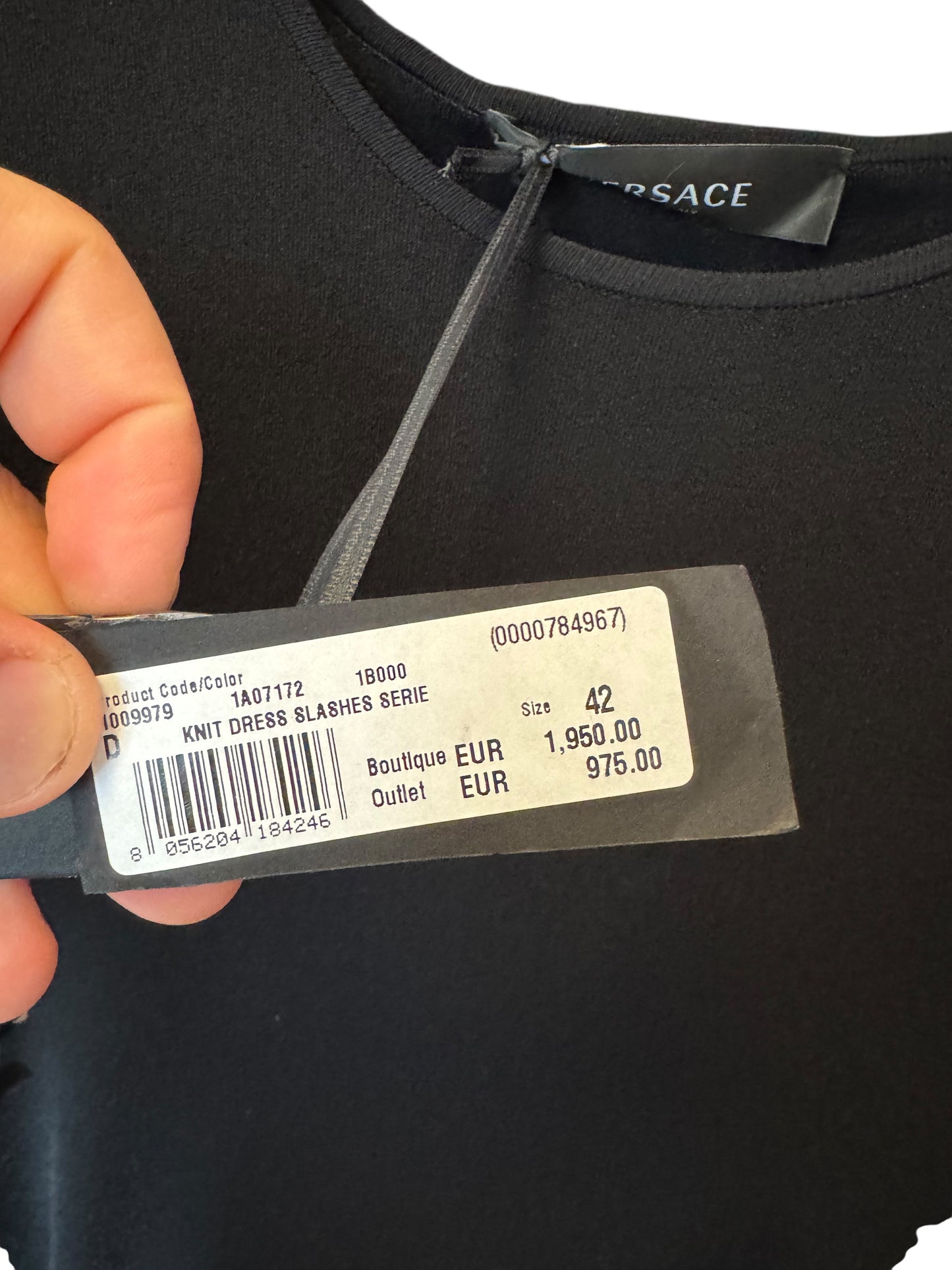 Versace Abito Lungo Nero Cut-Out in Maglia – Taglia IT 42 – Made in Italy.
