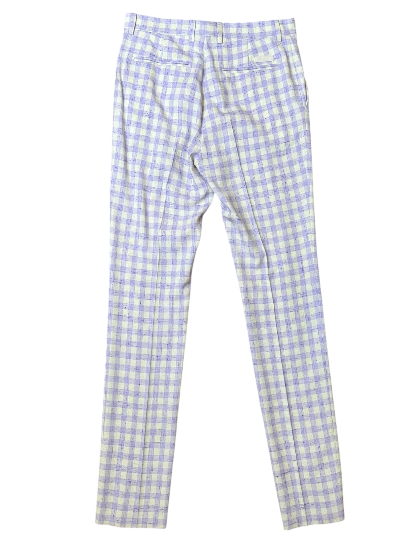 Versace completo uomo giacca e pantalone a quadri lilla/avorio Tg. 48 Made in Italy