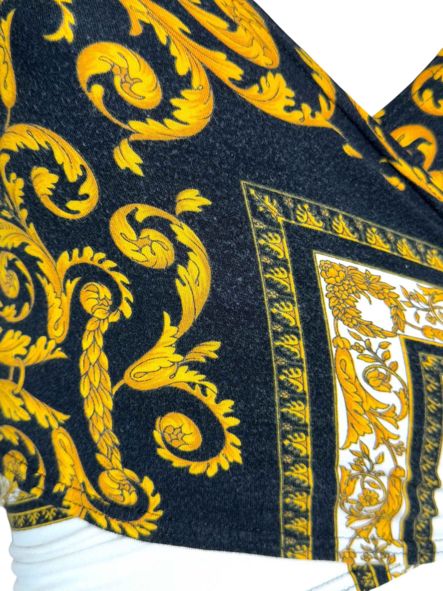 Top vintage Versus Gianni Versace – stampa barocca e bandiere, taglia unica