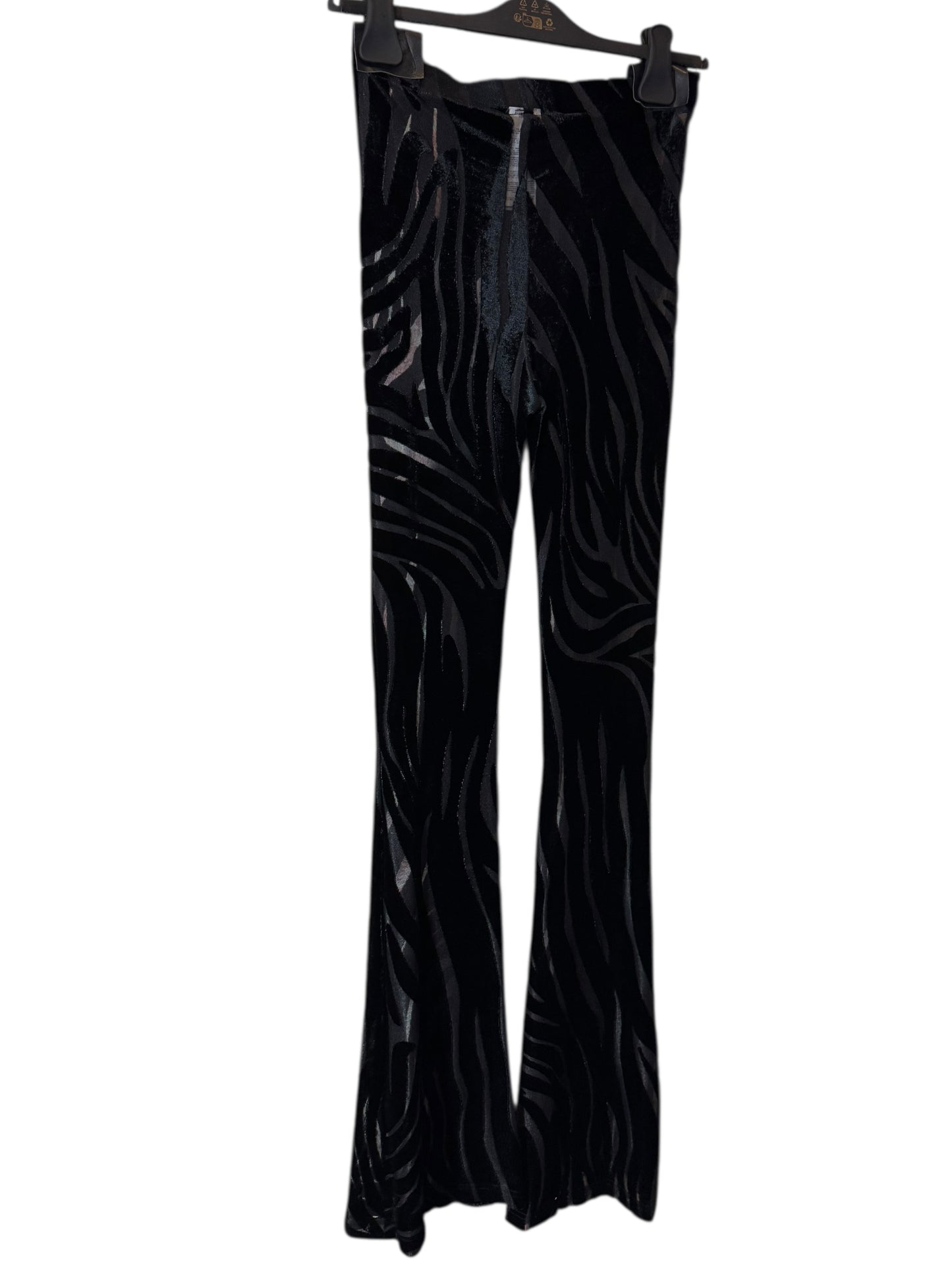 Pantaloni VERSACE Donna Flare Velvet Effetto Zebra – Taglia 38 IT – Made in Italy
