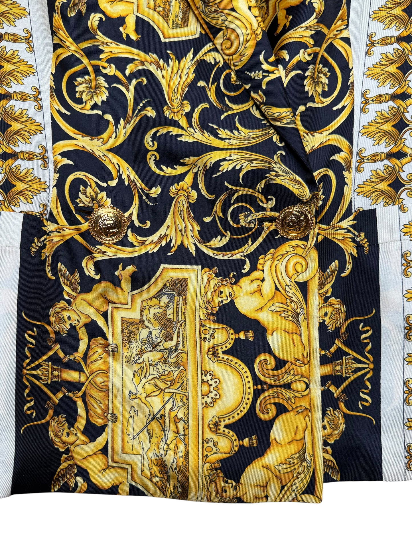 Gianni Versace Couture Blazer Vintage Anni ‘90 Barocco in Seta Donna IT 42