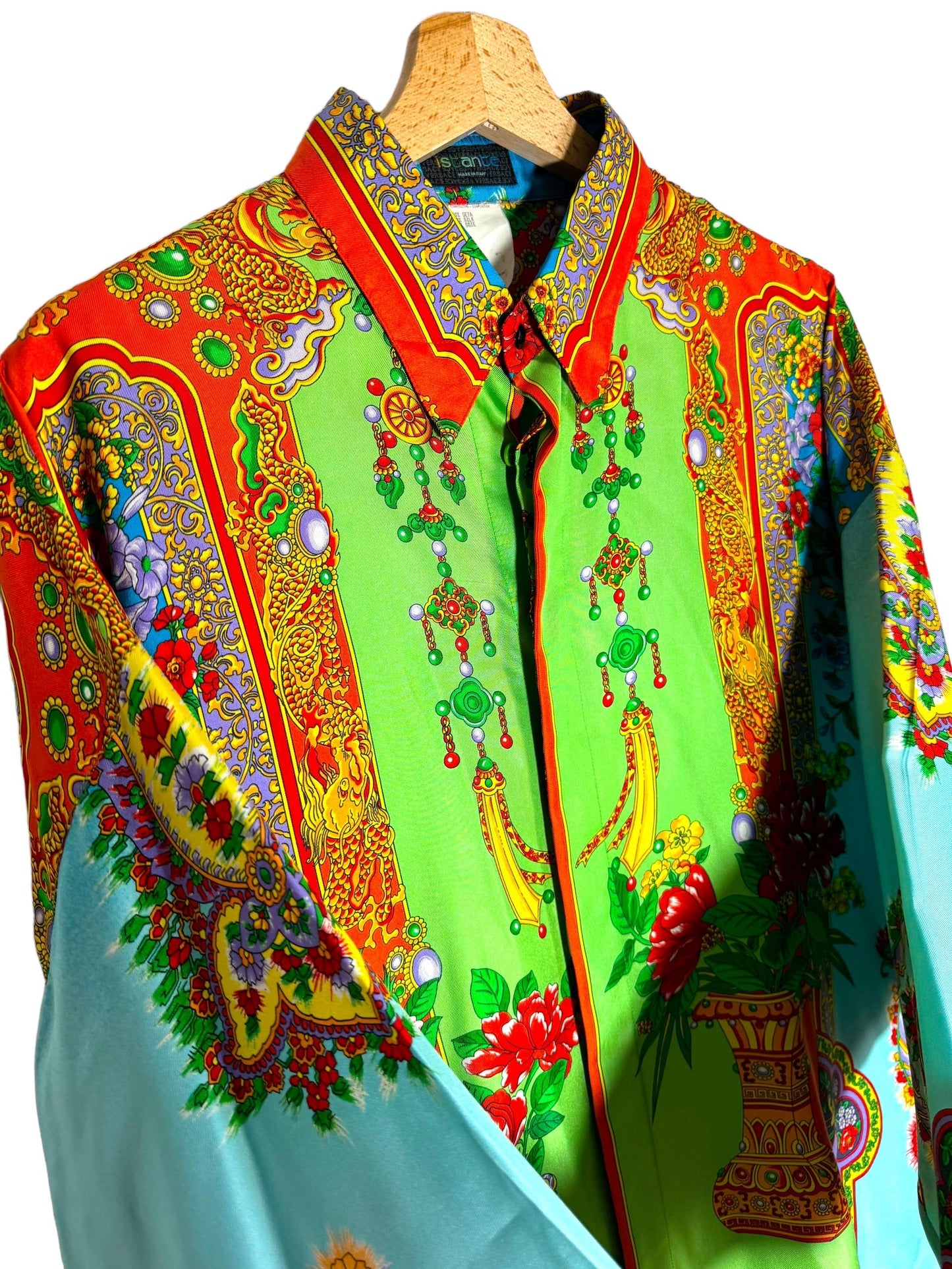 Gianni Versace linea Istante camicia vintage in seta (XL)