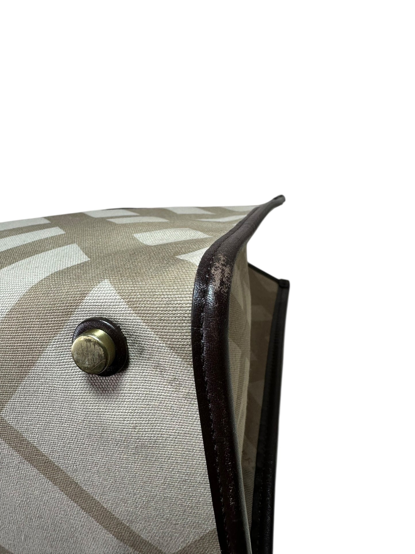 Burberry borsa vintage in tela e pelle
