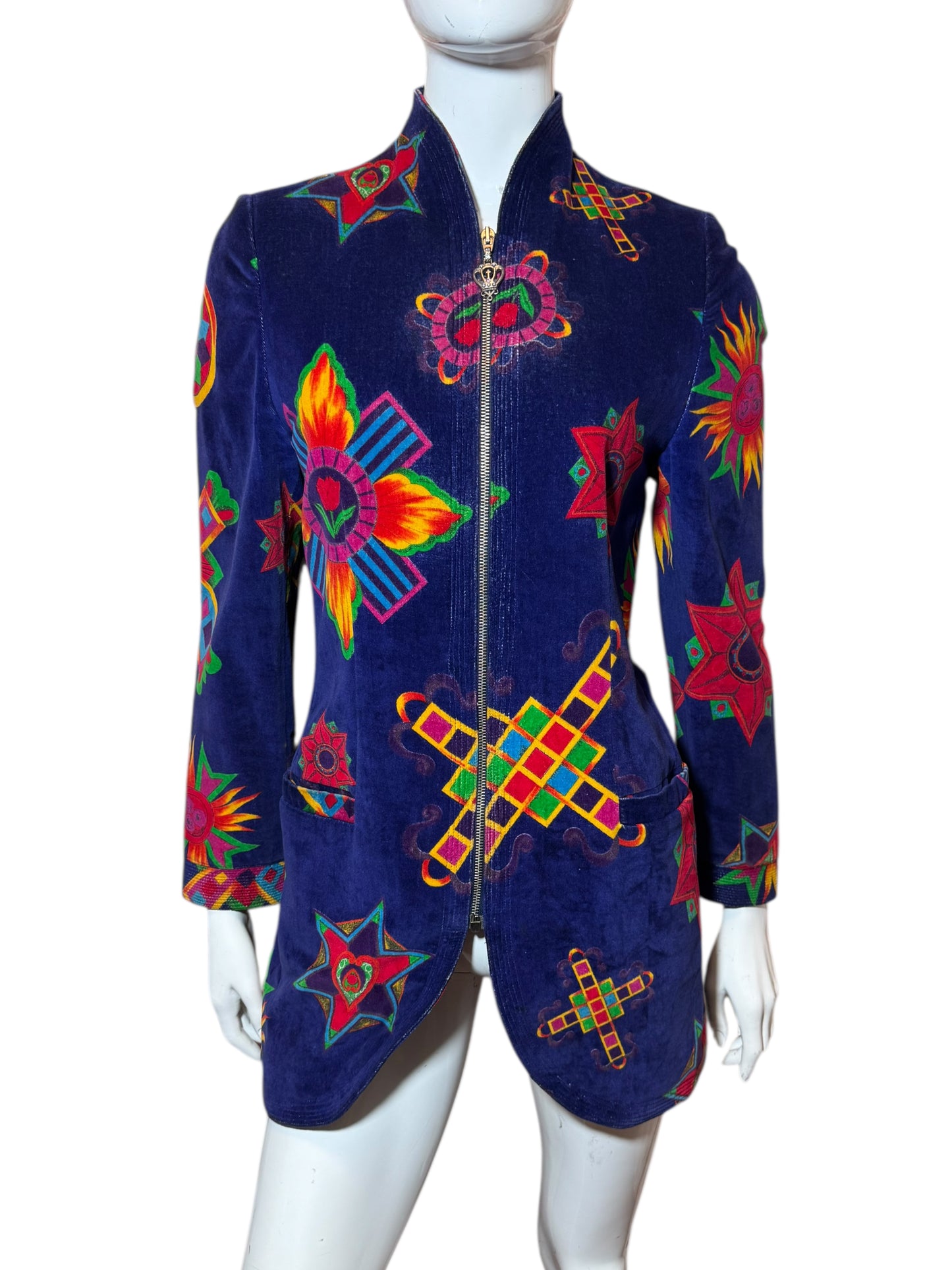 Gianni Versace Versus Giacca Donna Vintage - Velluto Blu - Made in Italy