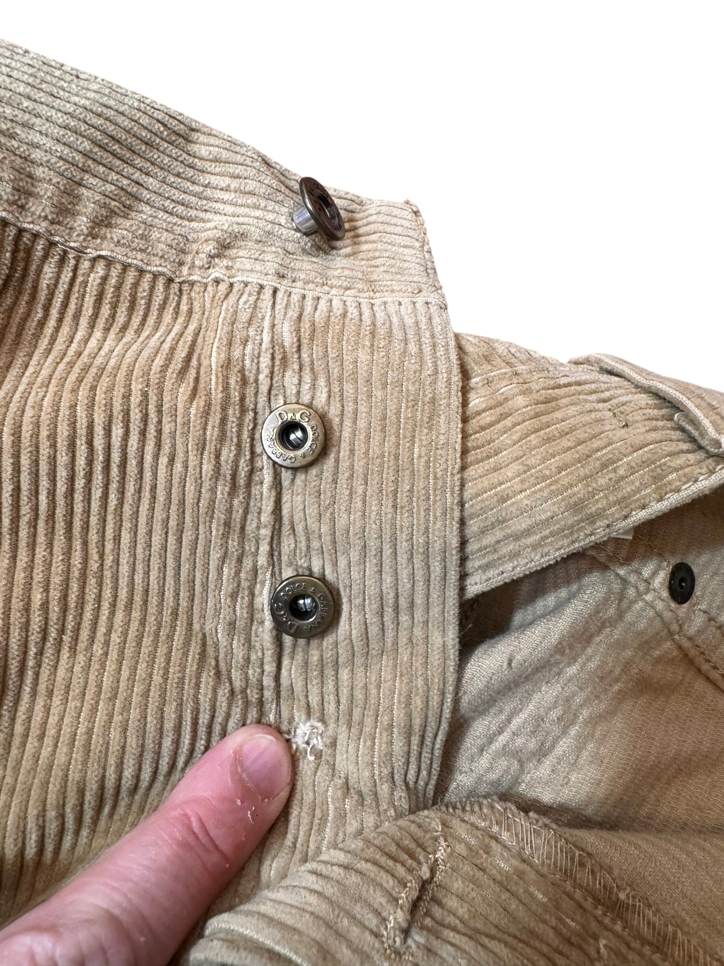 Pantaloni D&G Dolce & Gabbana velluto beige 5 tasche taglia 52 — foto 9