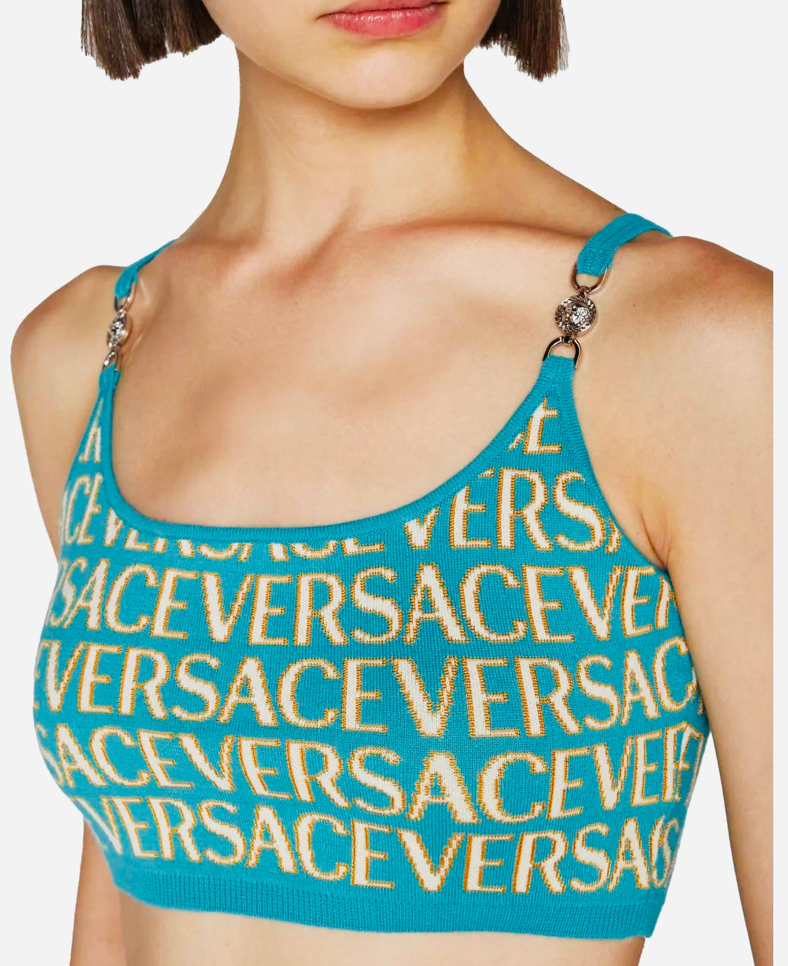 Top VERSACE Donna – Taglia IT 44 – Logo All Over