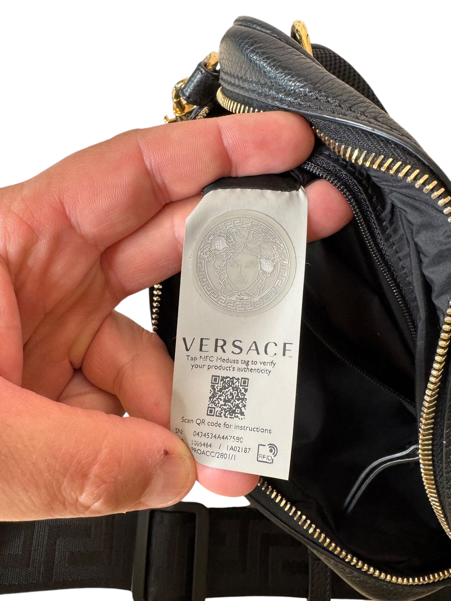 Versace Borsa a Tracolla Uomo in Pelle Nero con Medusa