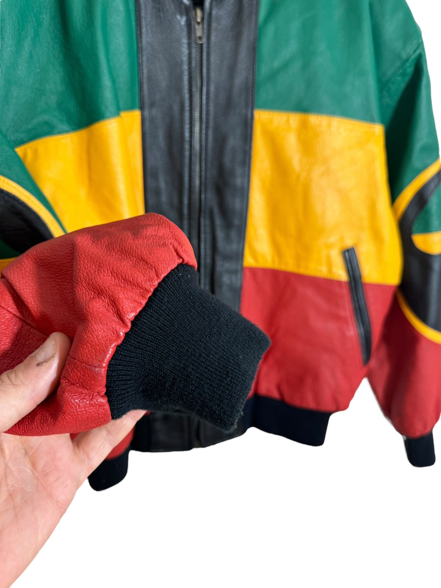 Giacca in pelle vintage Michael Hoban (M)