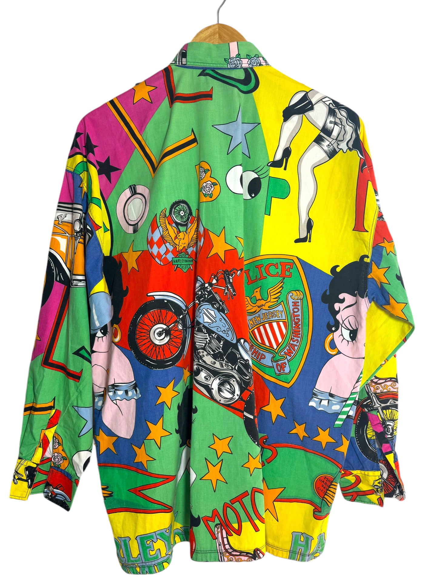 Versace vintage camicia Betty Boop Harley Davidson