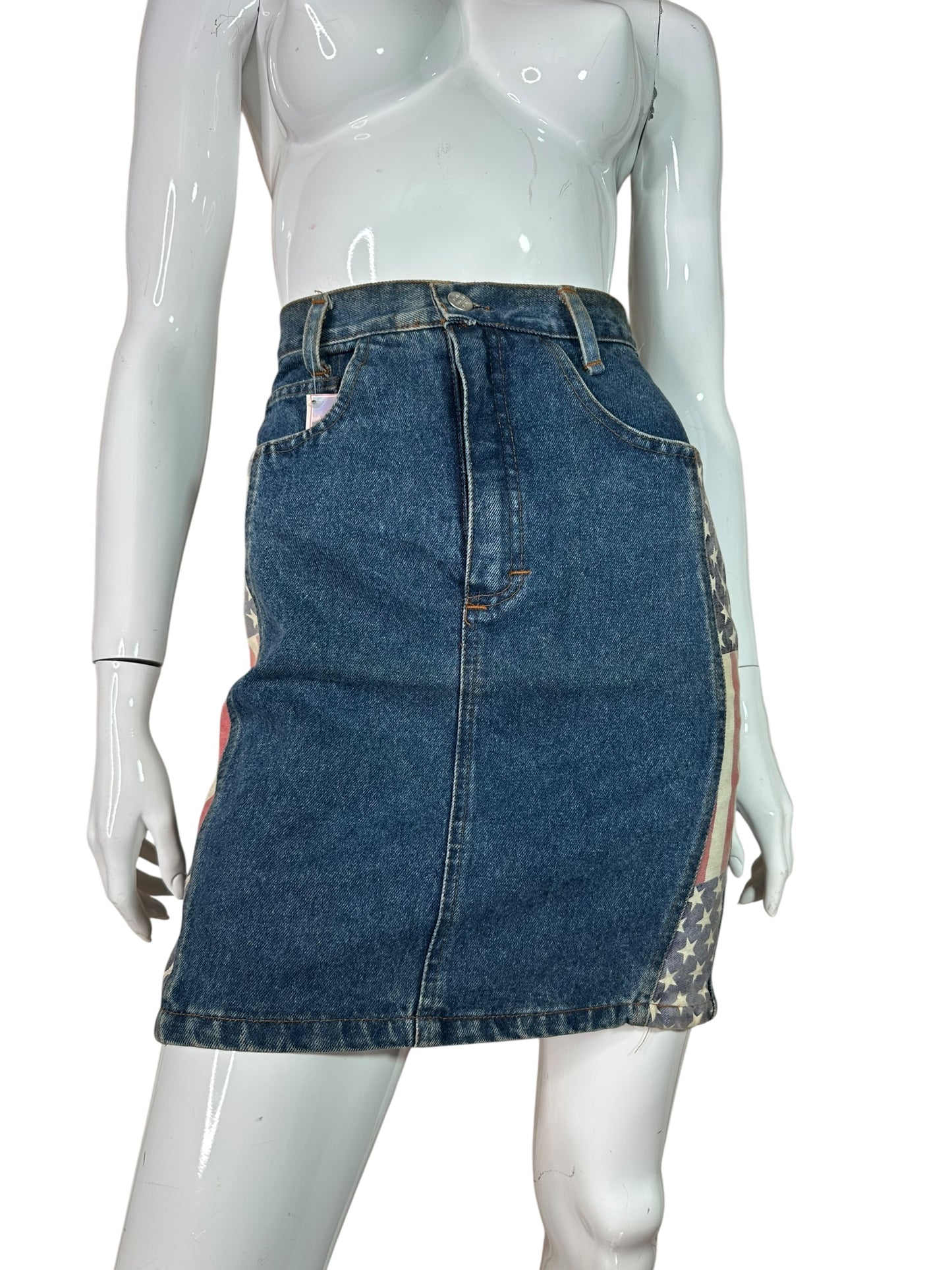 Mini gonna vintage in denim (M)