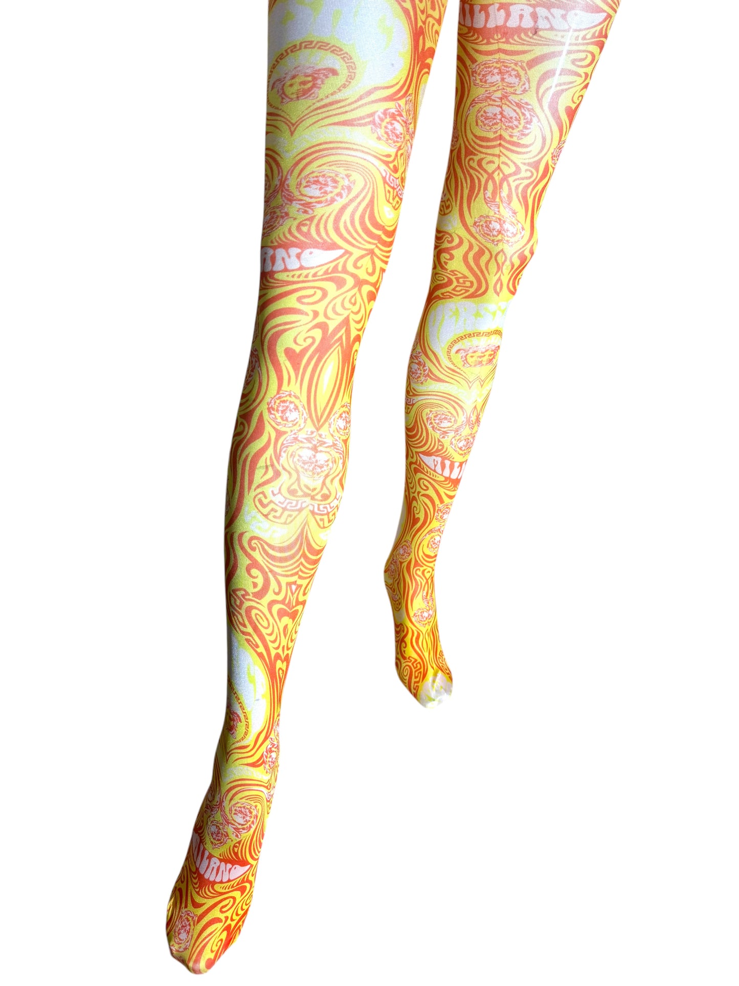 Collant Versace donna Medusa swirl giallo-arancio – Taglia M – Nuovi con cartellino