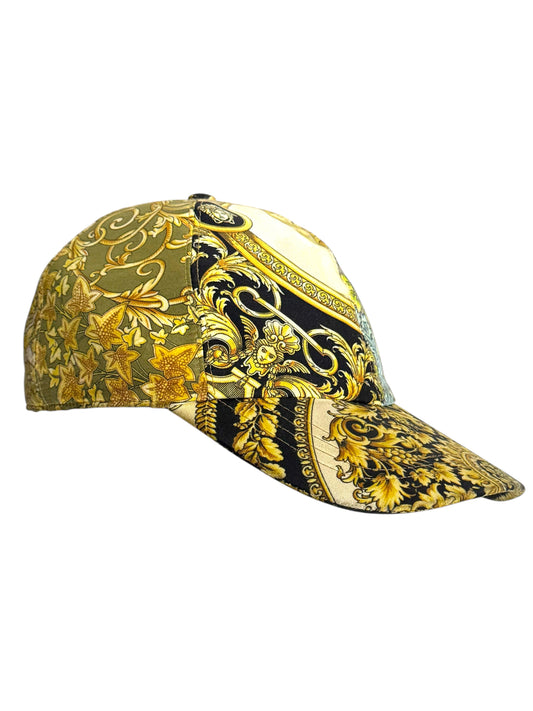 Cappellino Versace Barocco Multicolor in Seta con Logo Medusa Taglia 59