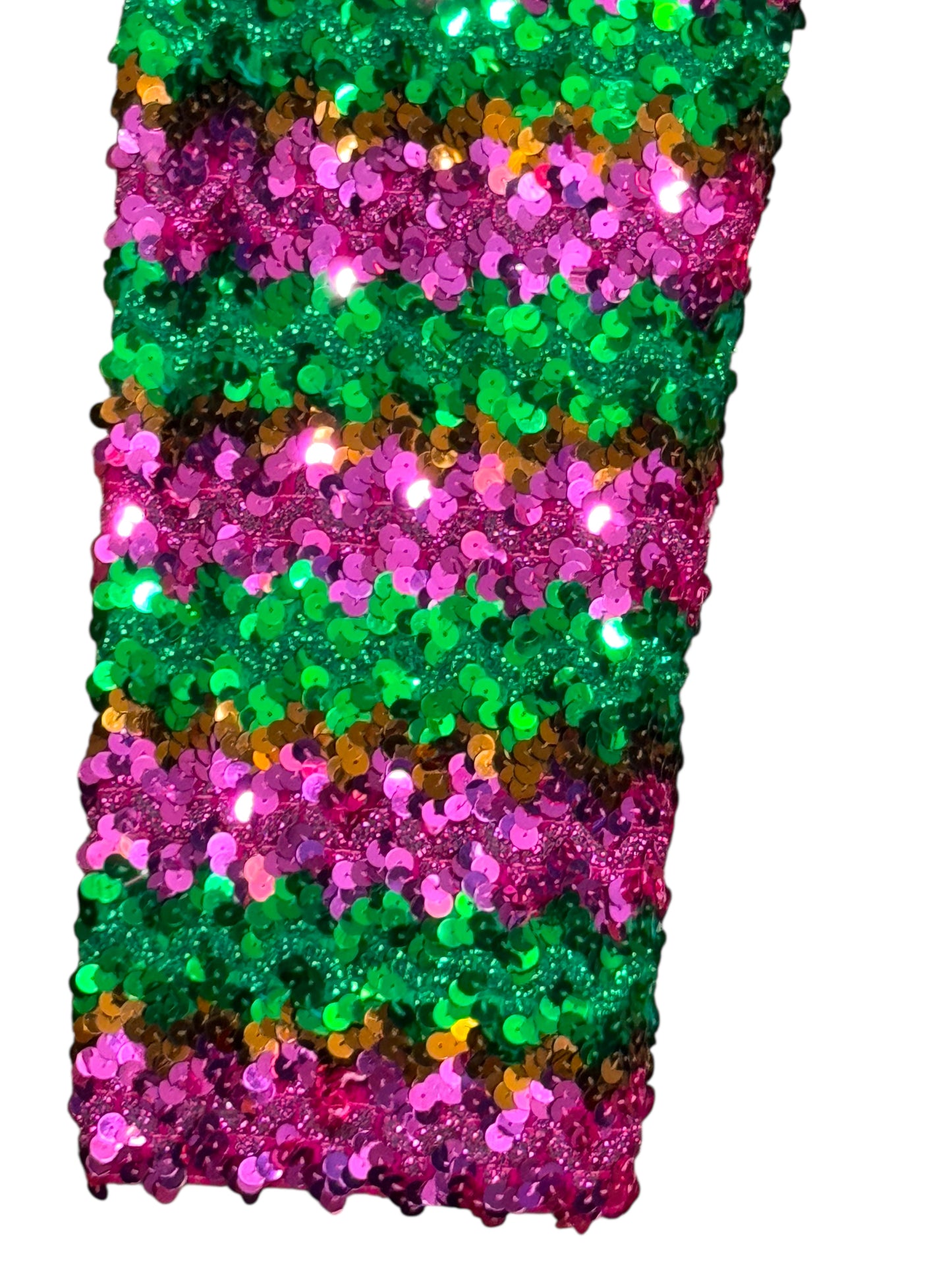 Gucci pantaloni donna S a righe paillettes rosa/verde - Made in Italy