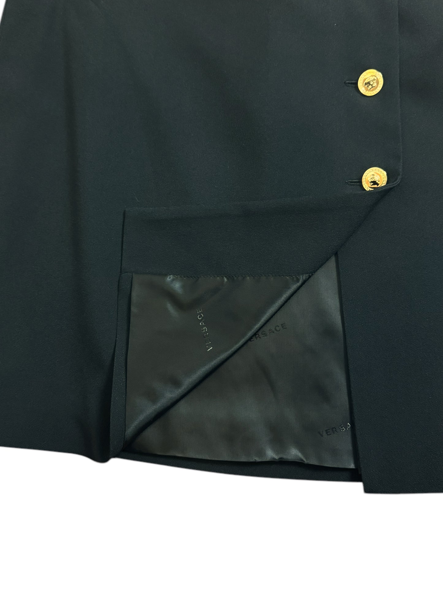 Gonna Versace Nera con Bottoni Oro – Taglia 42 – Made in Italy