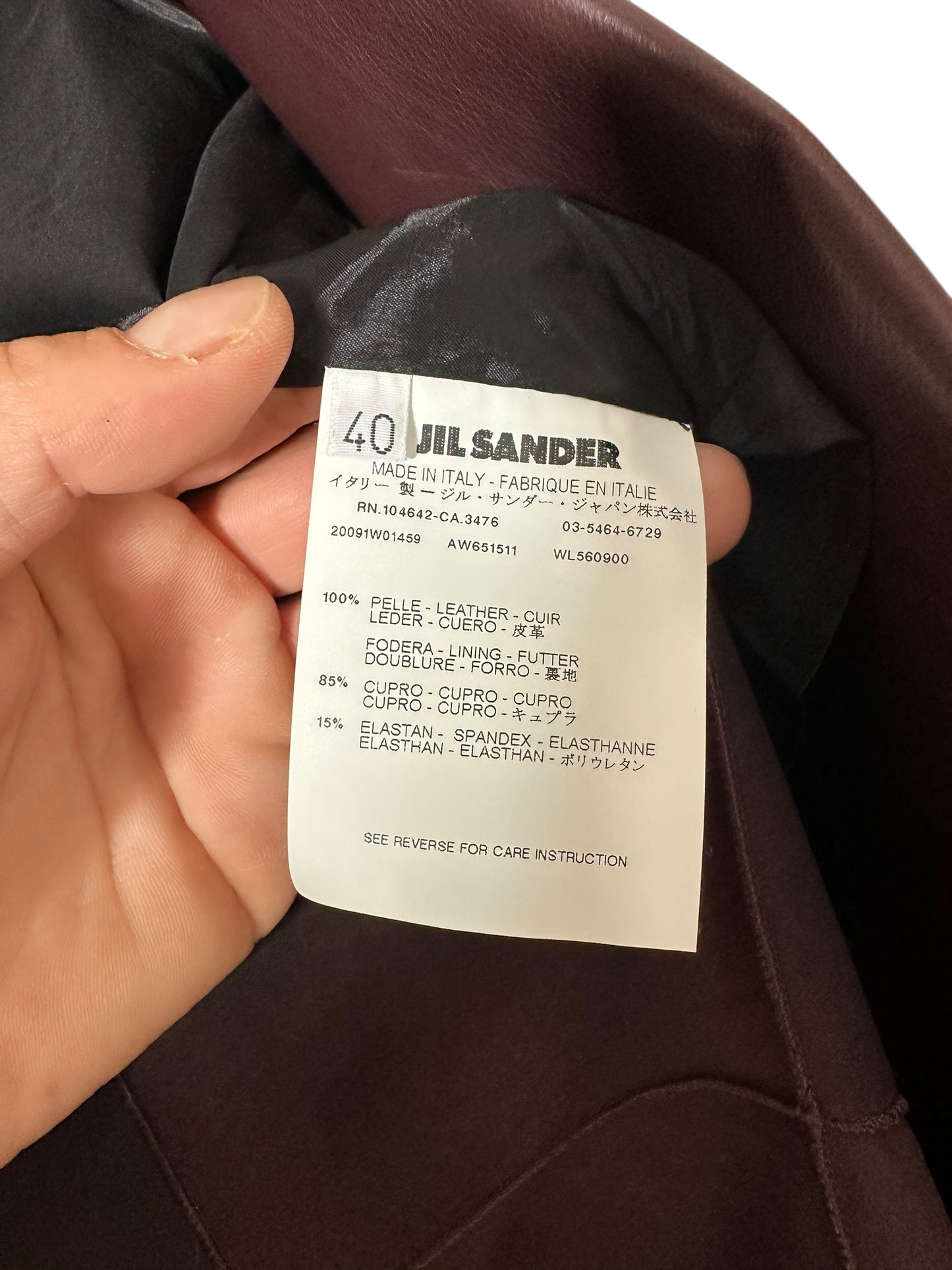Jil Sander blazer in pelle (S)