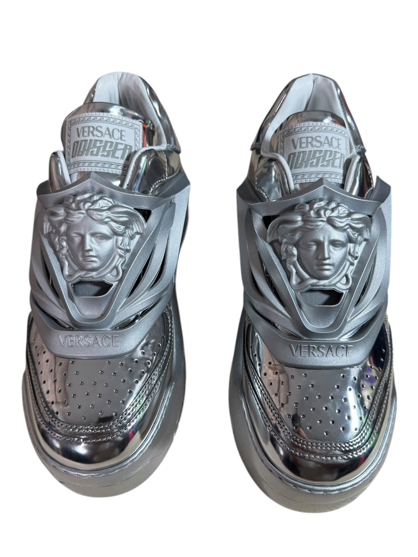 Versace Odissea sneakers argento con logo Medusa 3D - IT 40