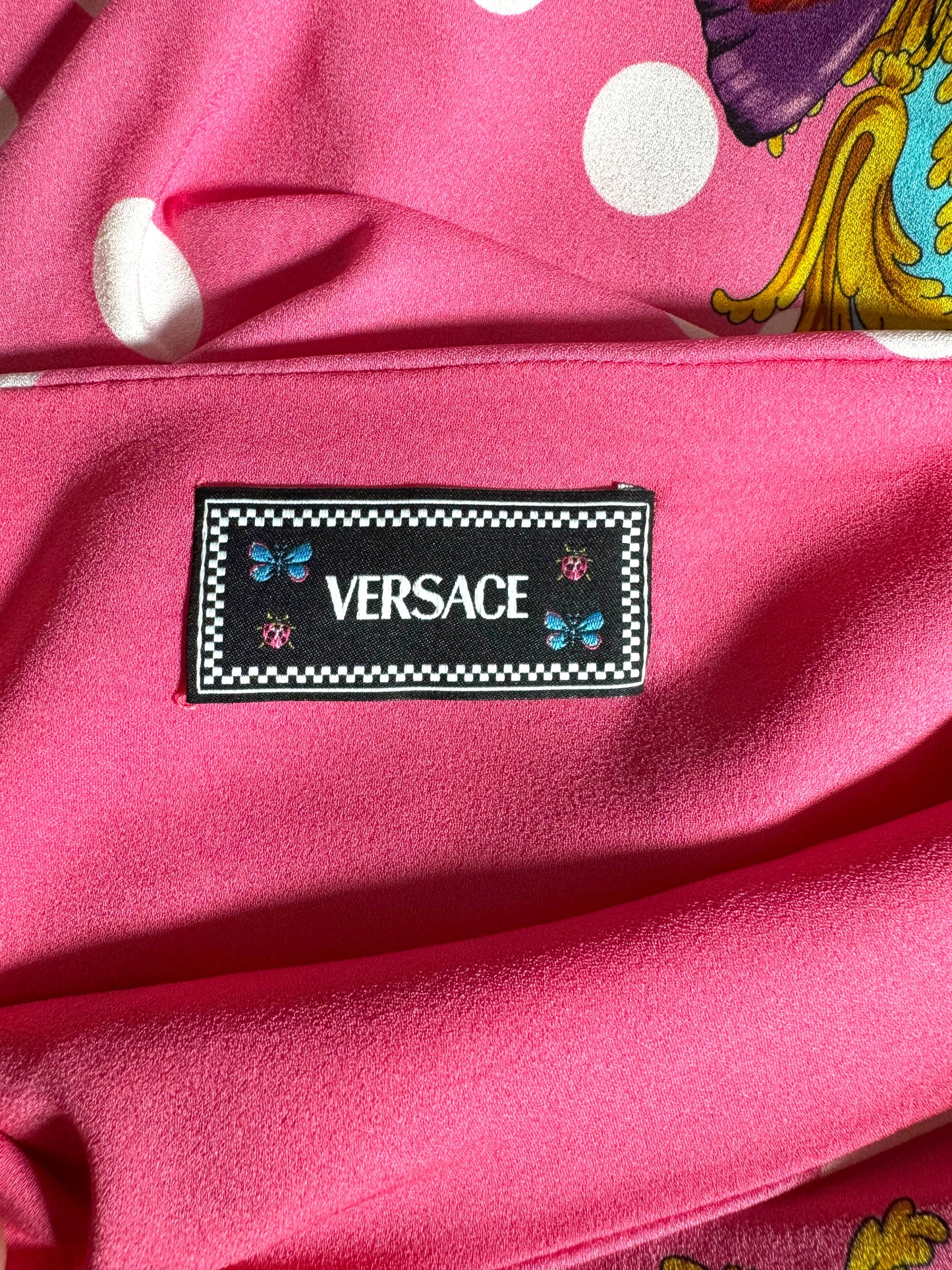 Gonna Tubino Versace Donna – Stampa Coccinelle e Pois – Taglia 38 – Made in Italy